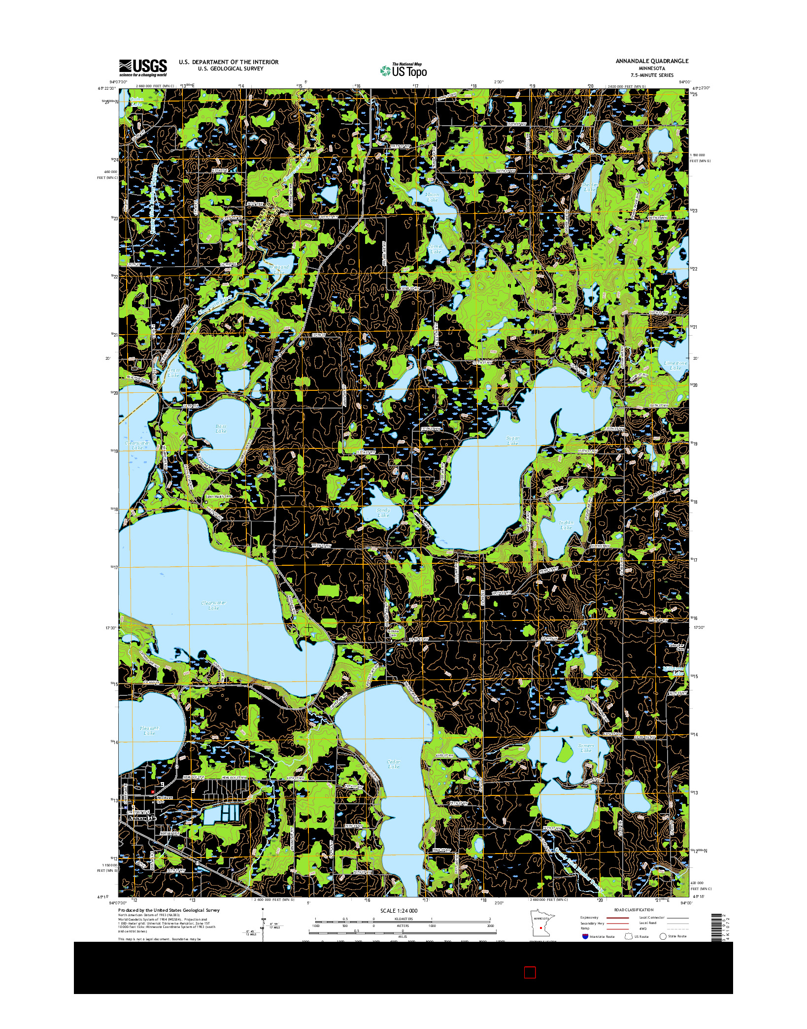 USGS US TOPO 7.5-MINUTE MAP FOR ANNANDALE, MN 2016