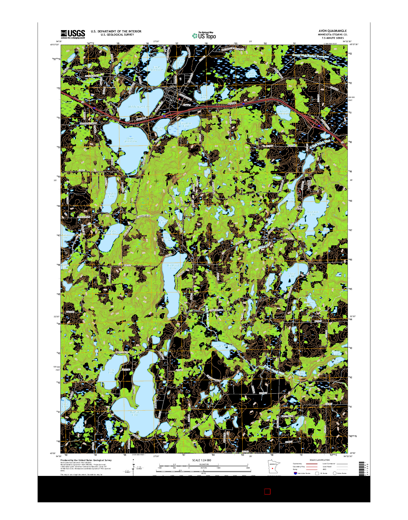 USGS US TOPO 7.5-MINUTE MAP FOR AVON, MN 2016