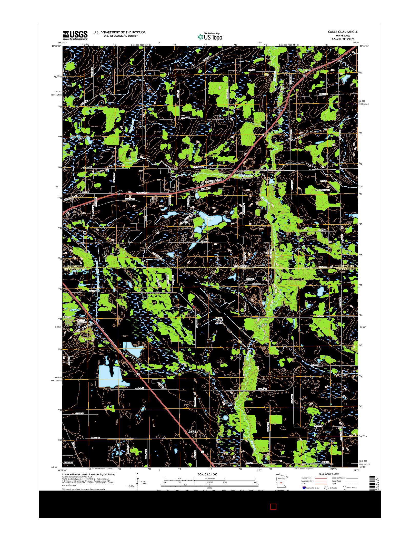 USGS US TOPO 7.5-MINUTE MAP FOR CABLE, MN 2016