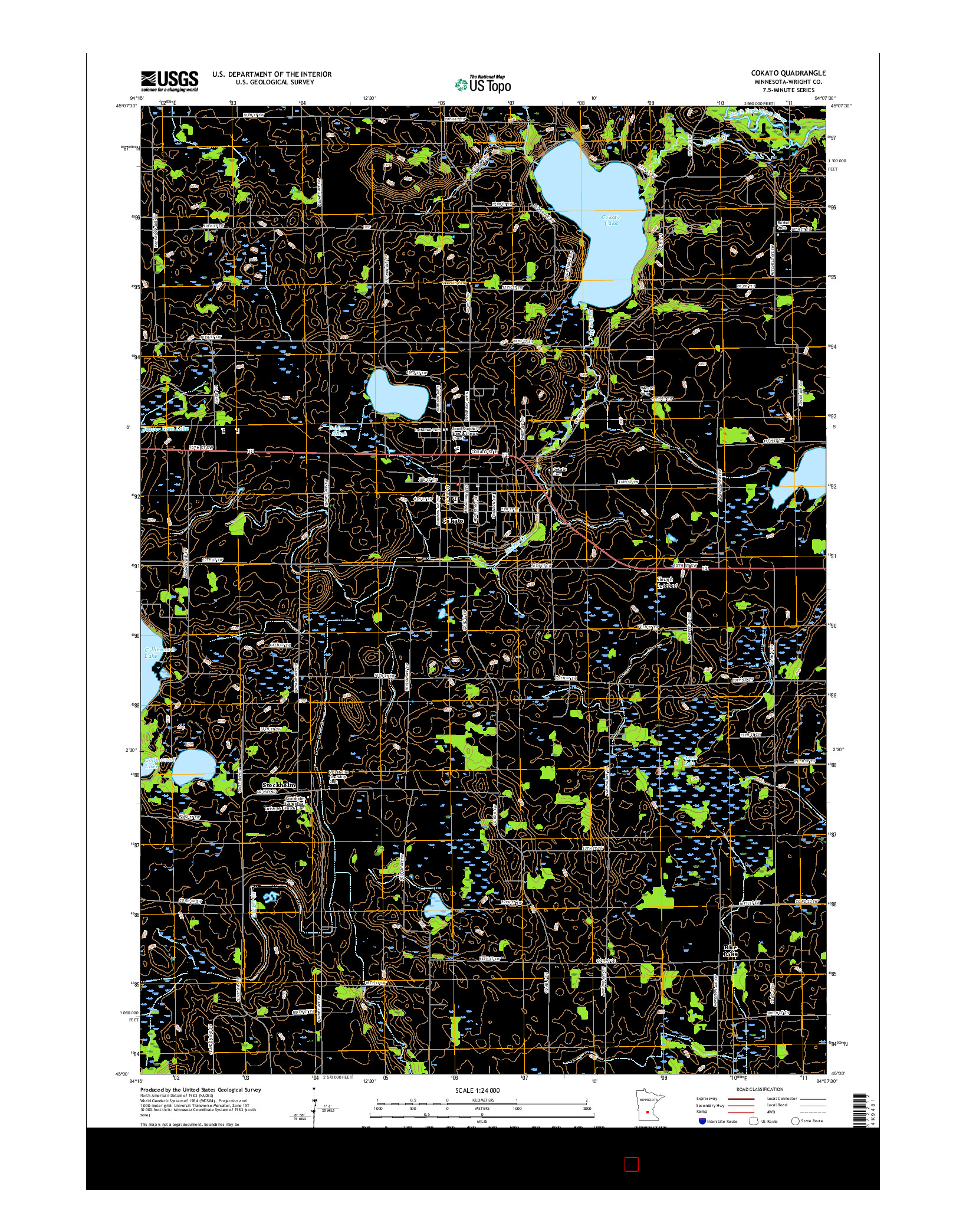 USGS US TOPO 7.5-MINUTE MAP FOR COKATO, MN 2016