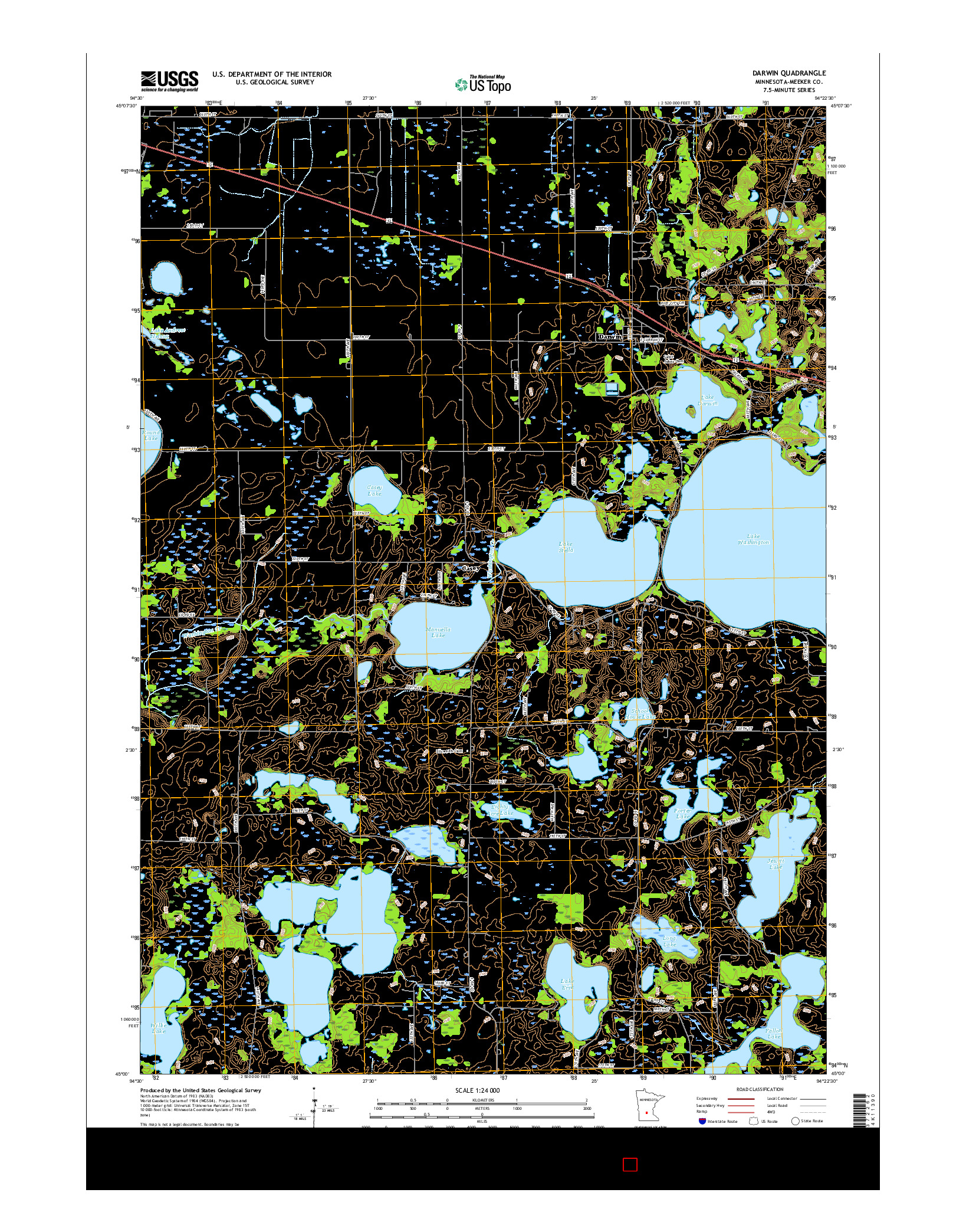 USGS US TOPO 7.5-MINUTE MAP FOR DARWIN, MN 2016