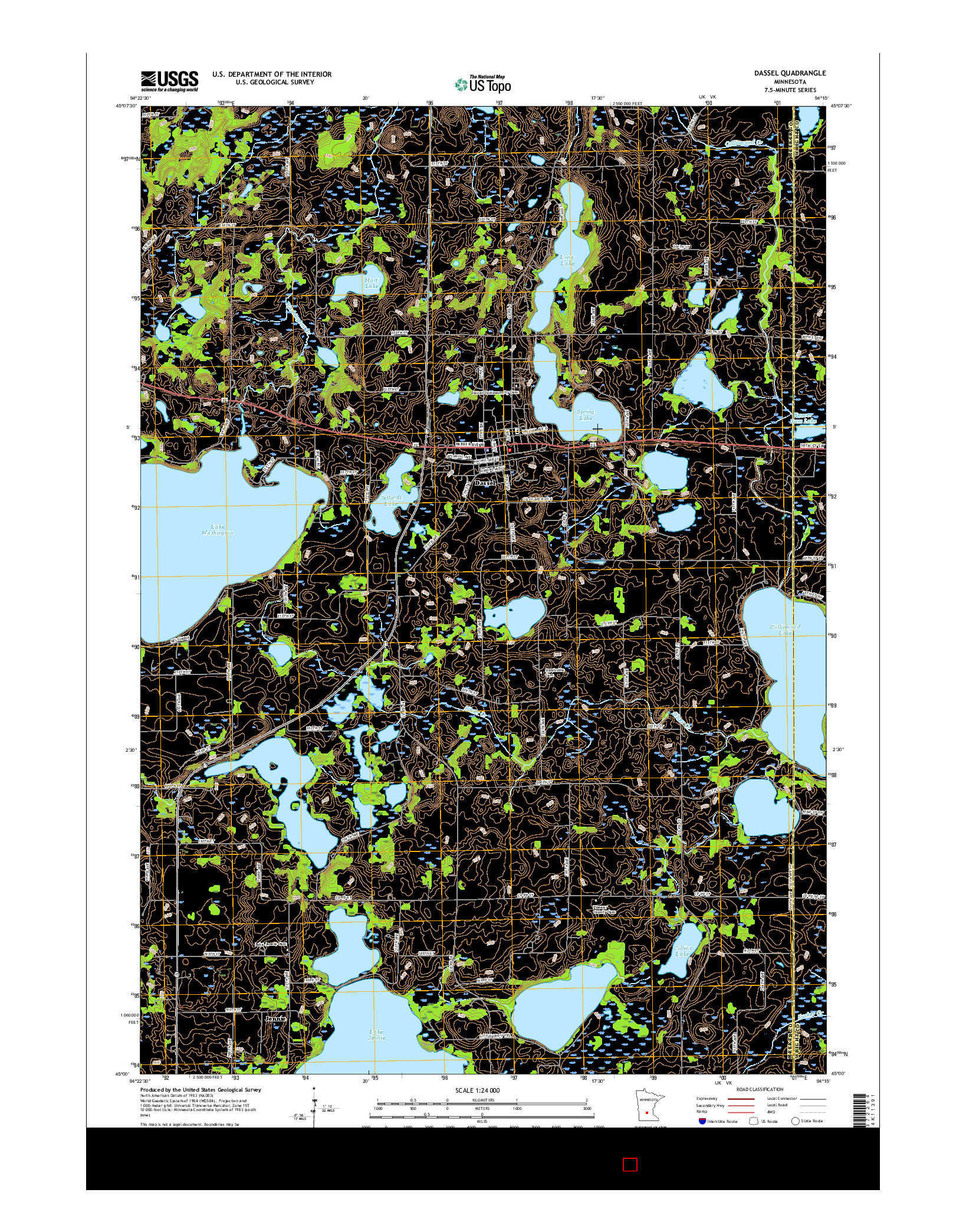 USGS US TOPO 7.5-MINUTE MAP FOR DASSEL, MN 2016