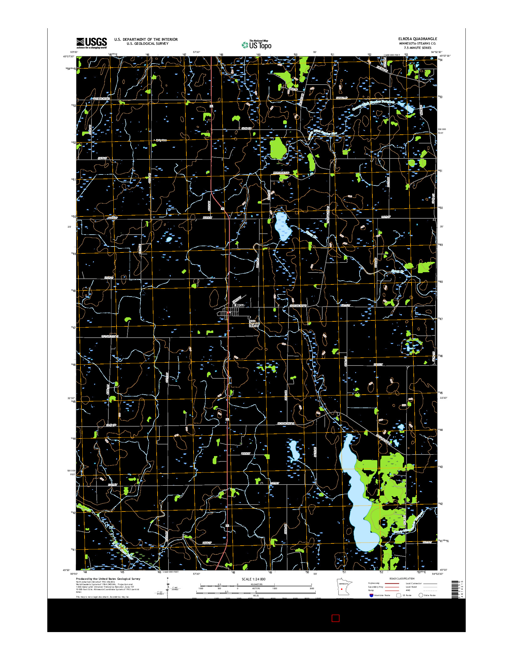 USGS US TOPO 7.5-MINUTE MAP FOR ELROSA, MN 2016