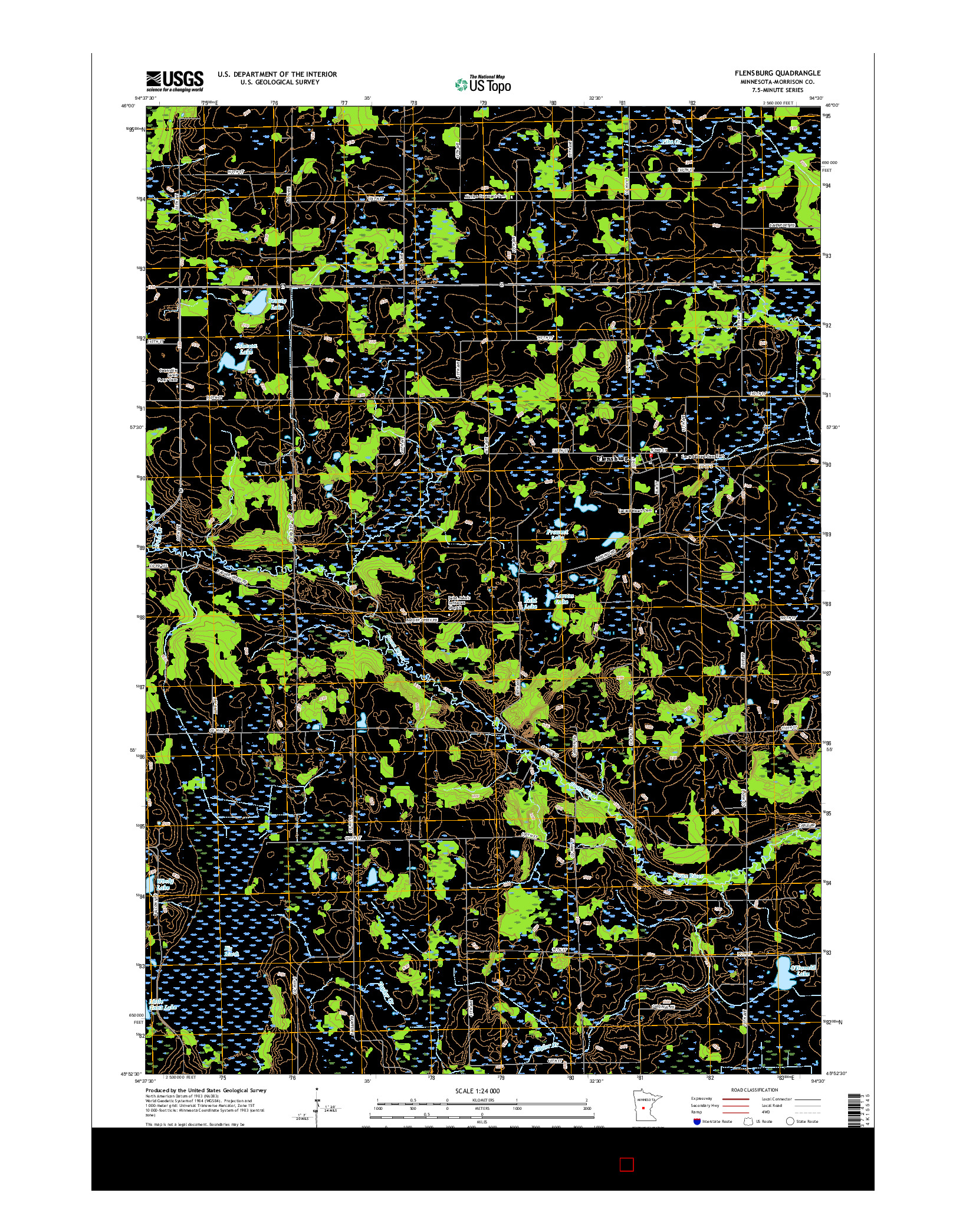 USGS US TOPO 7.5-MINUTE MAP FOR FLENSBURG, MN 2016