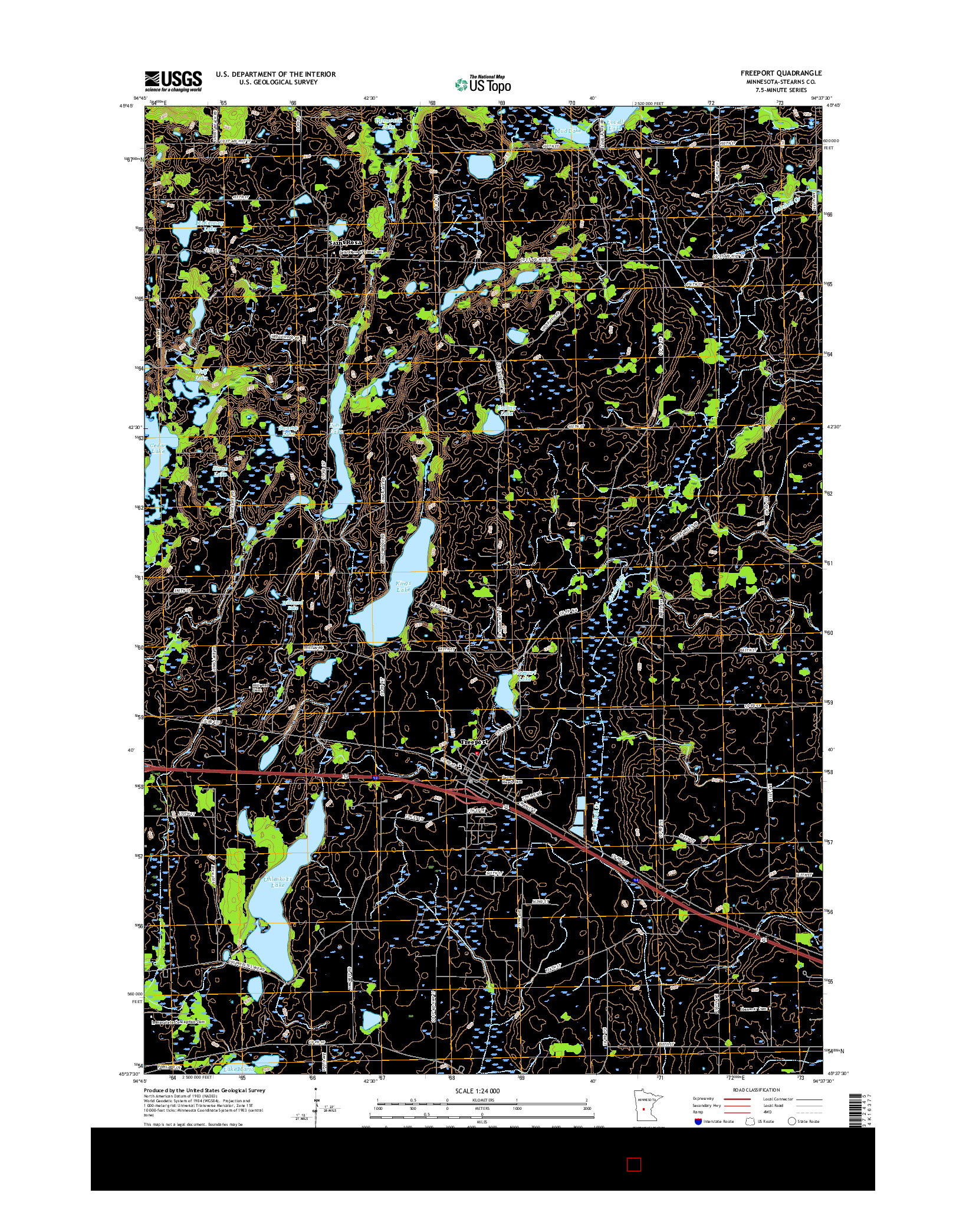 USGS US TOPO 7.5-MINUTE MAP FOR FREEPORT, MN 2016