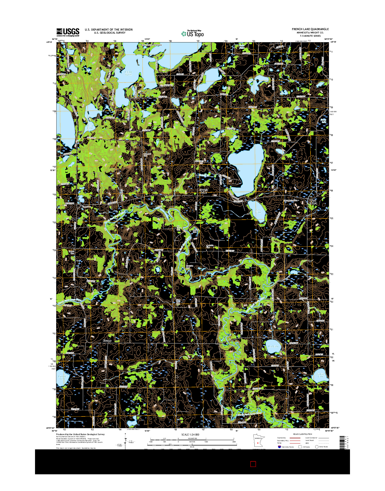 USGS US TOPO 7.5-MINUTE MAP FOR FRENCH LAKE, MN 2016