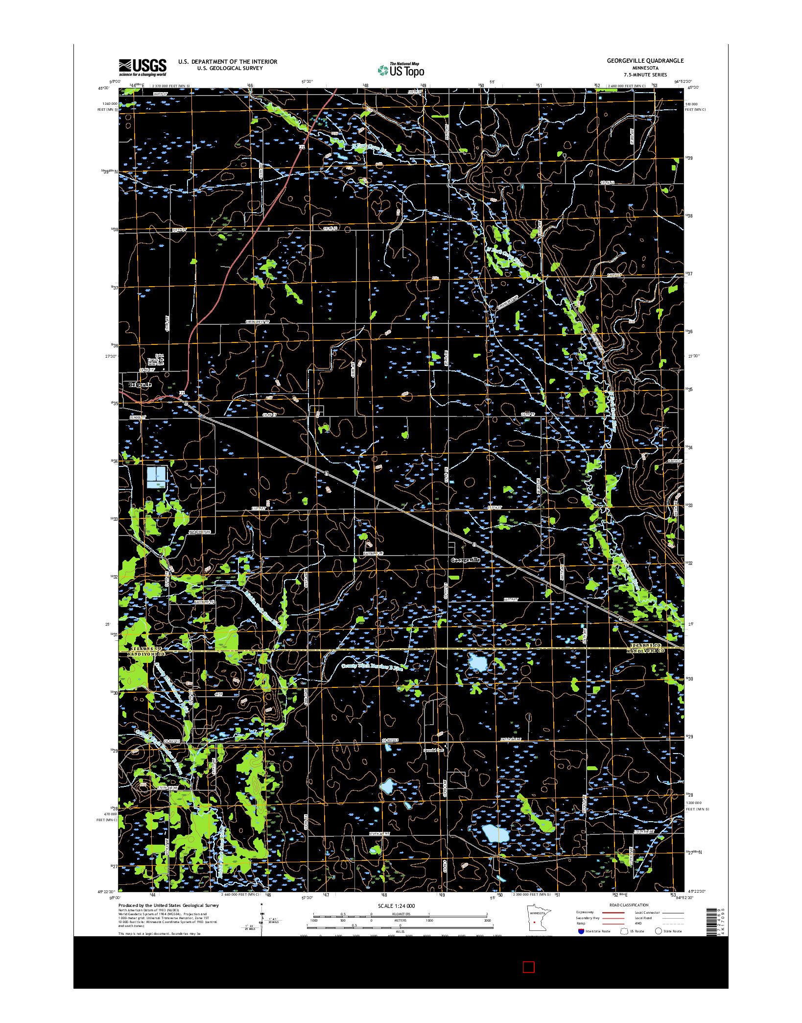 USGS US TOPO 7.5-MINUTE MAP FOR GEORGEVILLE, MN 2016
