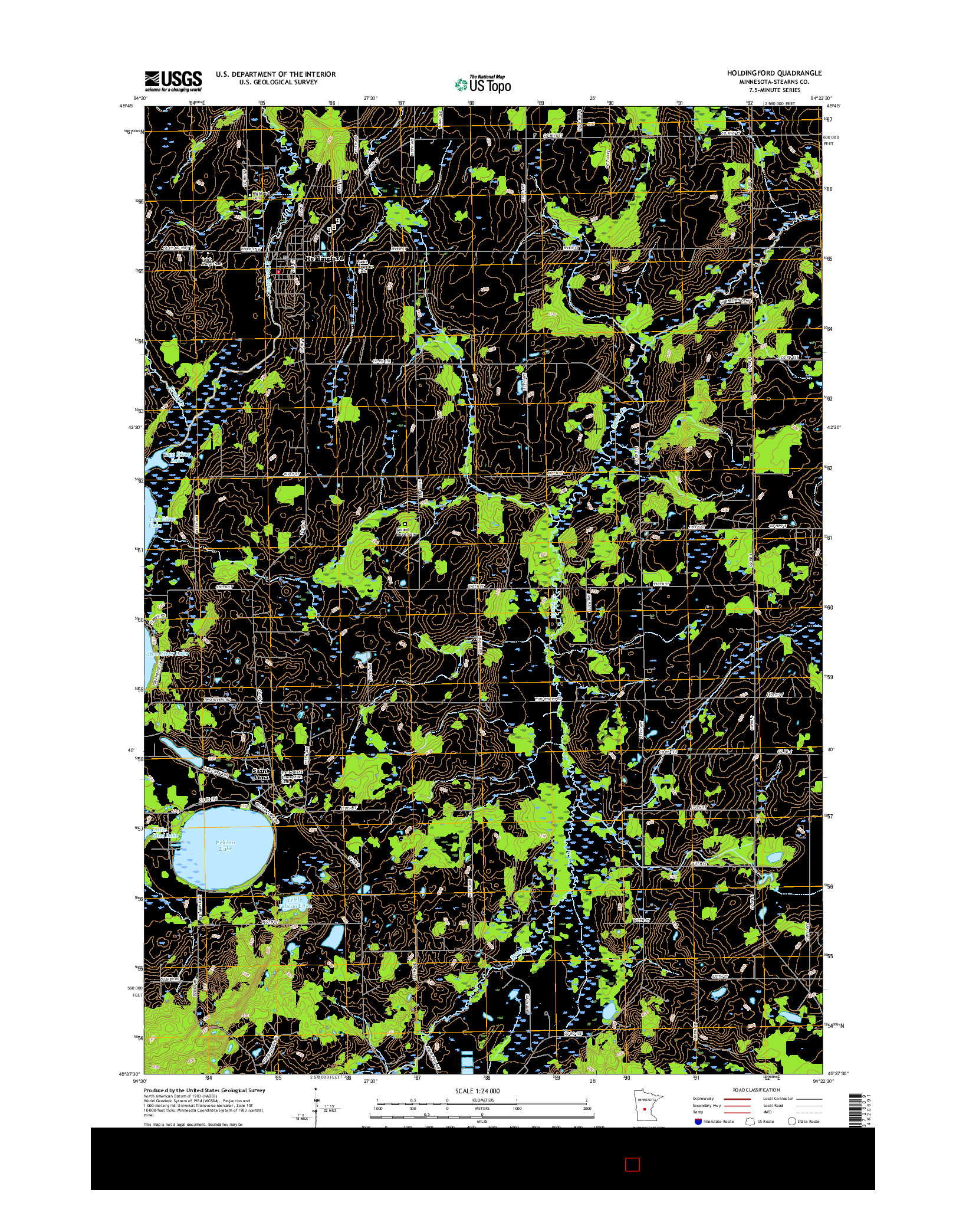 USGS US TOPO 7.5-MINUTE MAP FOR HOLDINGFORD, MN 2016