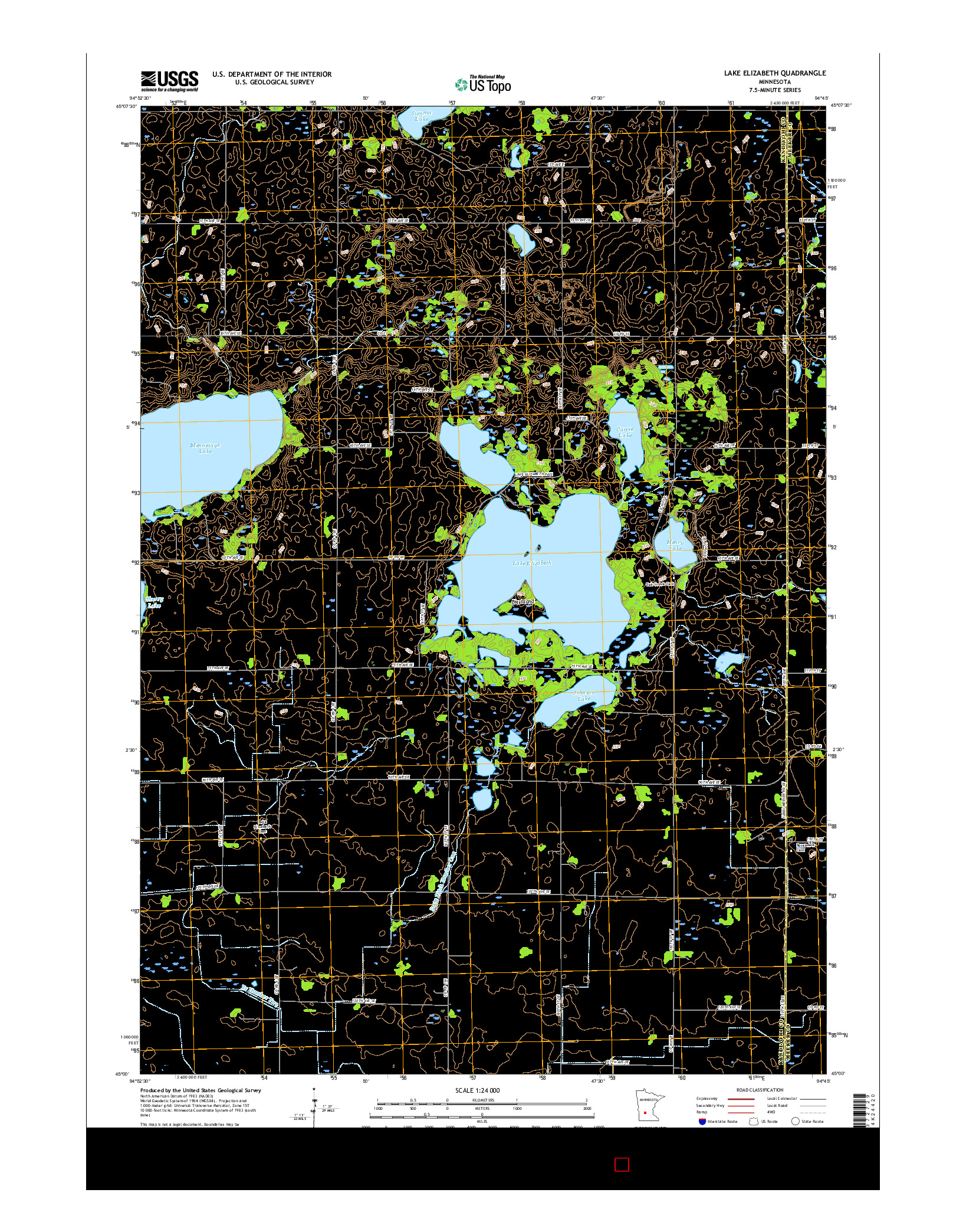 USGS US TOPO 7.5-MINUTE MAP FOR LAKE ELIZABETH, MN 2016