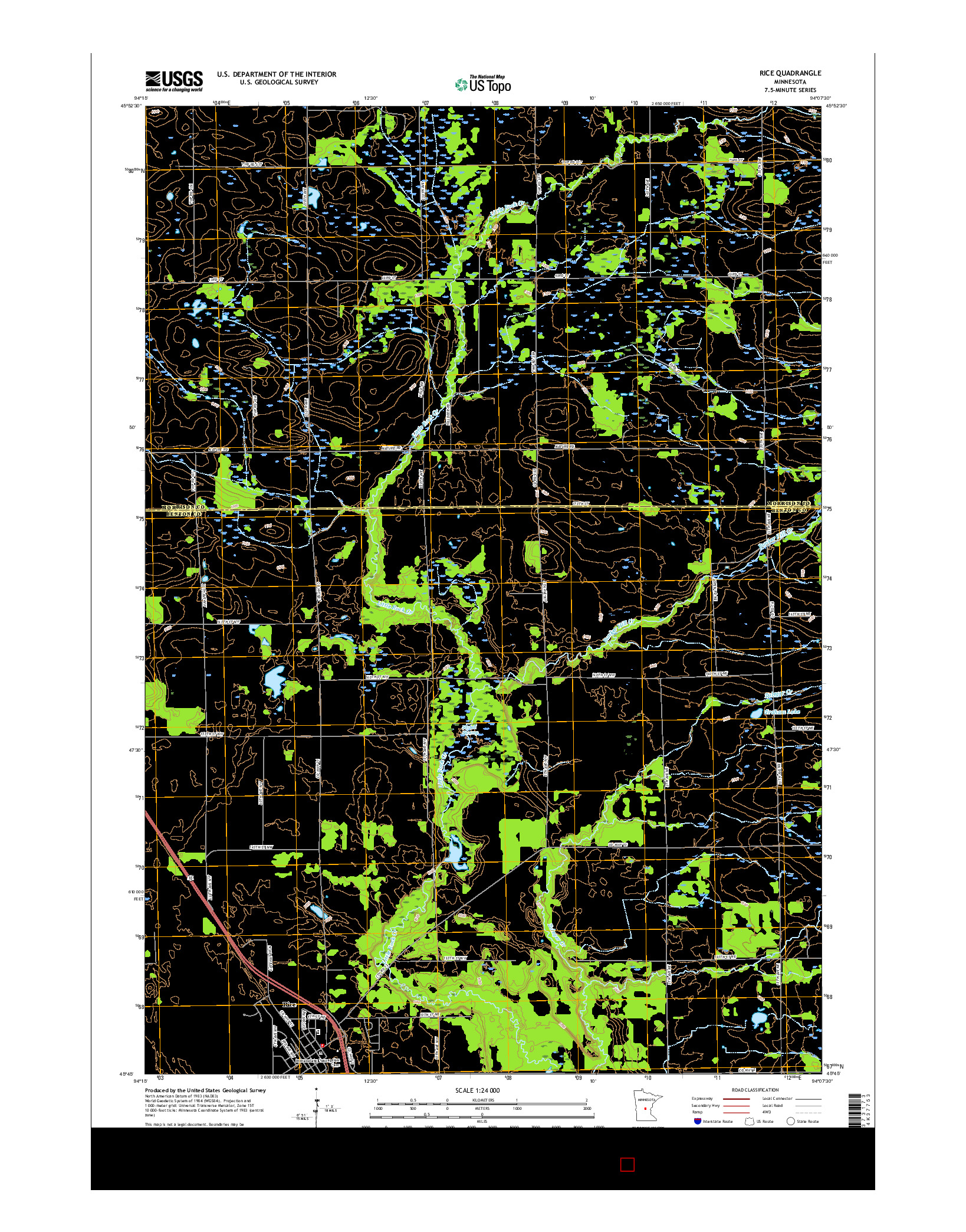 USGS US TOPO 7.5-MINUTE MAP FOR RICE, MN 2016