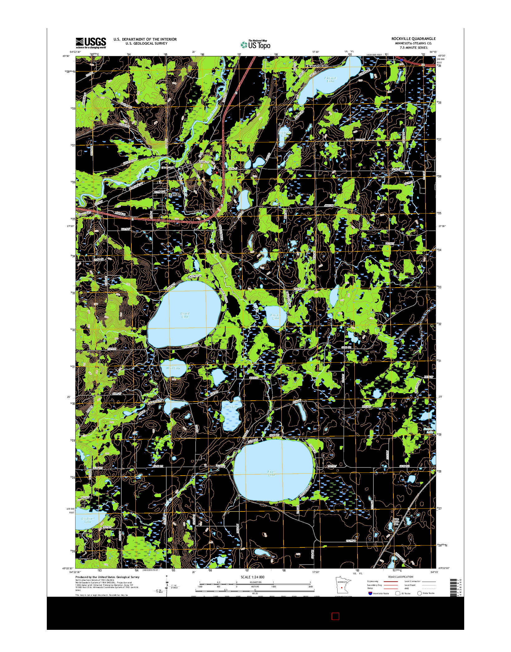 USGS US TOPO 7.5-MINUTE MAP FOR ROCKVILLE, MN 2016