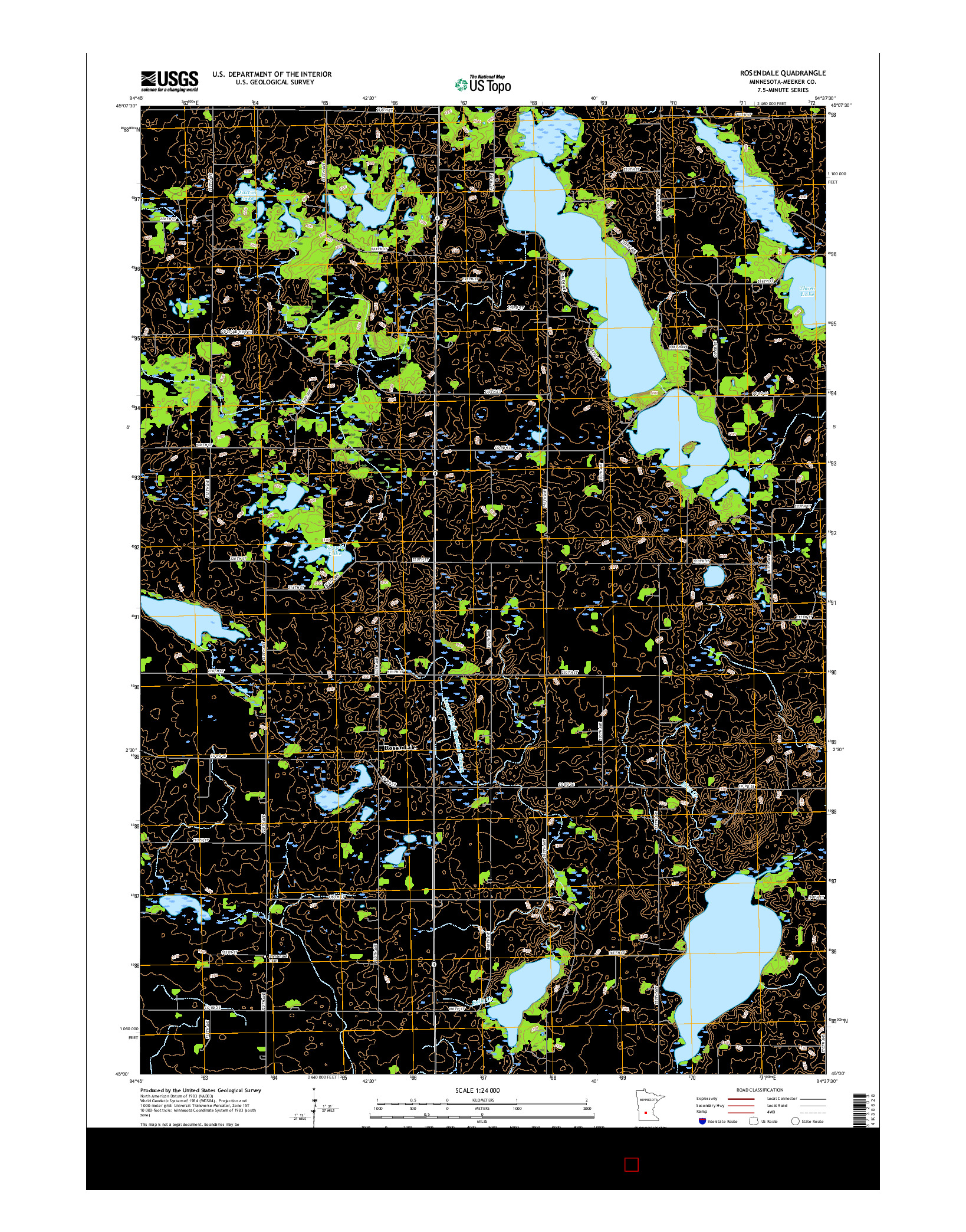 USGS US TOPO 7.5-MINUTE MAP FOR ROSENDALE, MN 2016