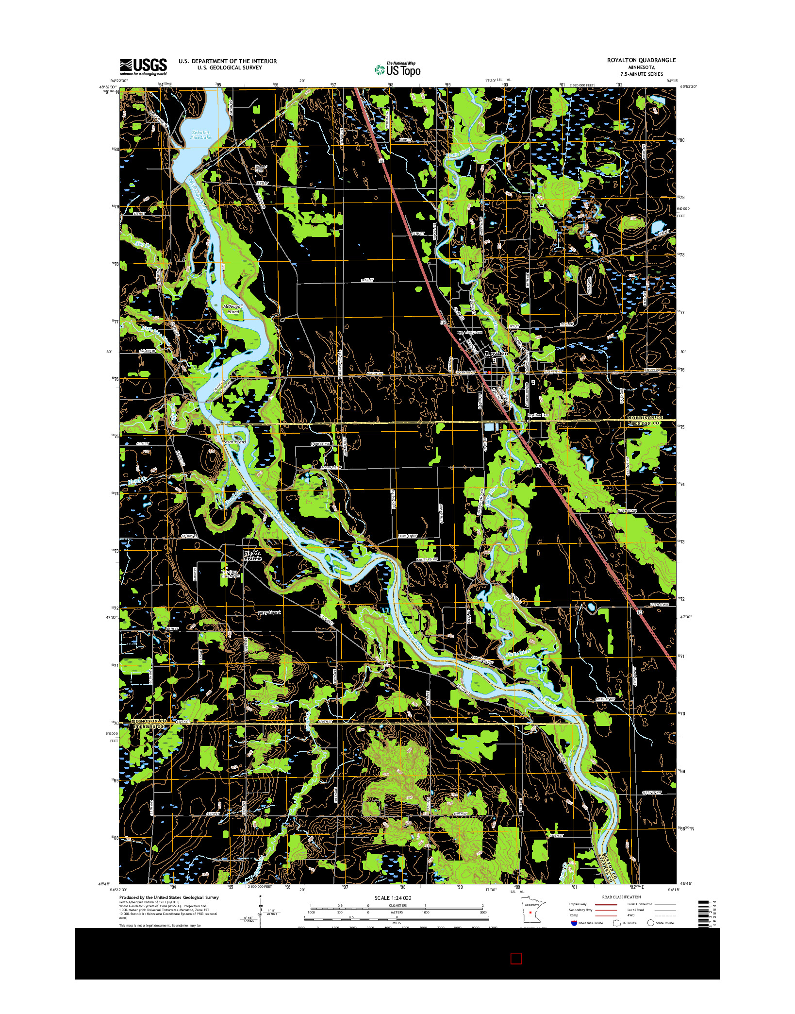 USGS US TOPO 7.5-MINUTE MAP FOR ROYALTON, MN 2016
