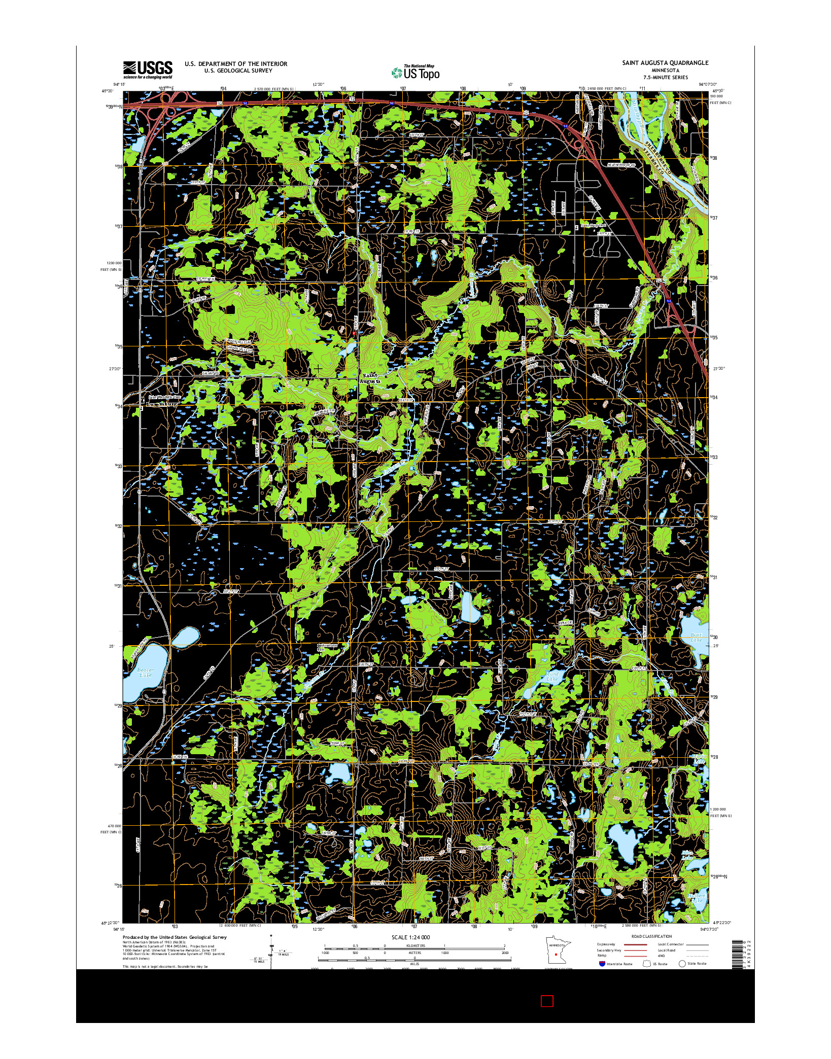 USGS US TOPO 7.5-MINUTE MAP FOR SAINT AUGUSTA, MN 2016