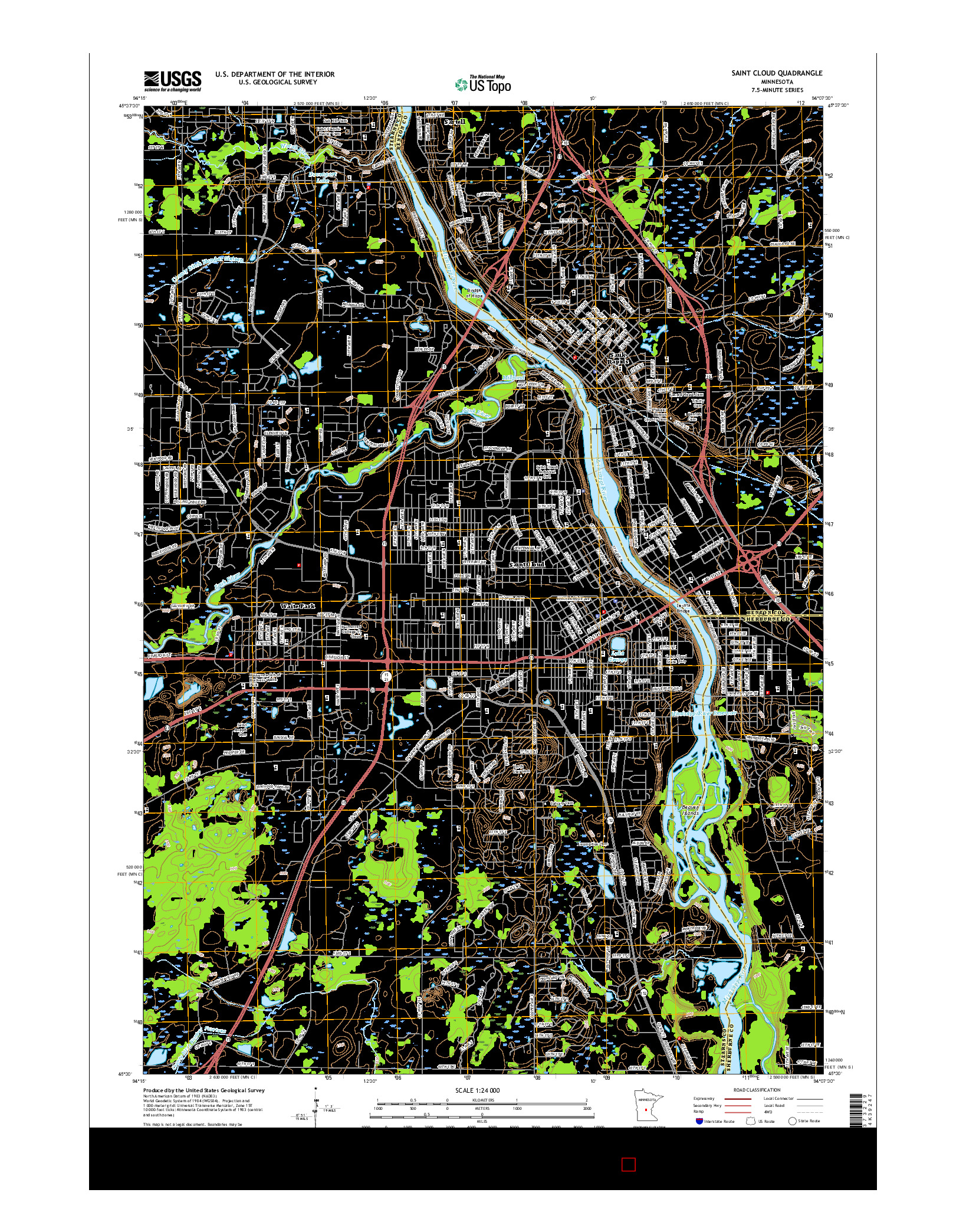 USGS US TOPO 7.5-MINUTE MAP FOR SAINT CLOUD, MN 2016