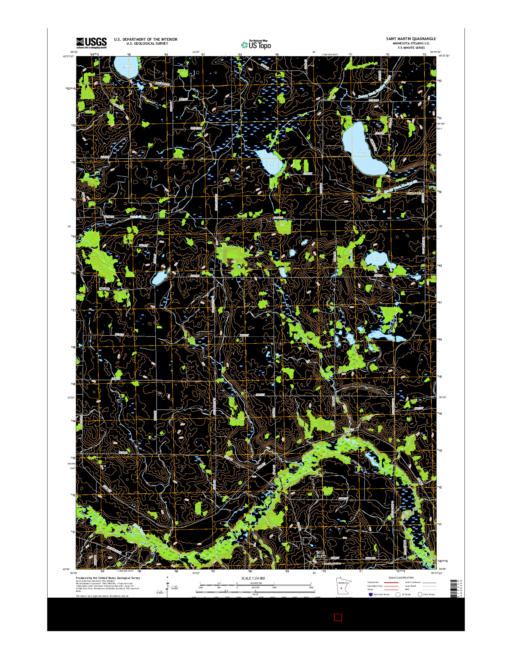 USGS US TOPO 7.5-MINUTE MAP FOR SAINT MARTIN, MN 2016