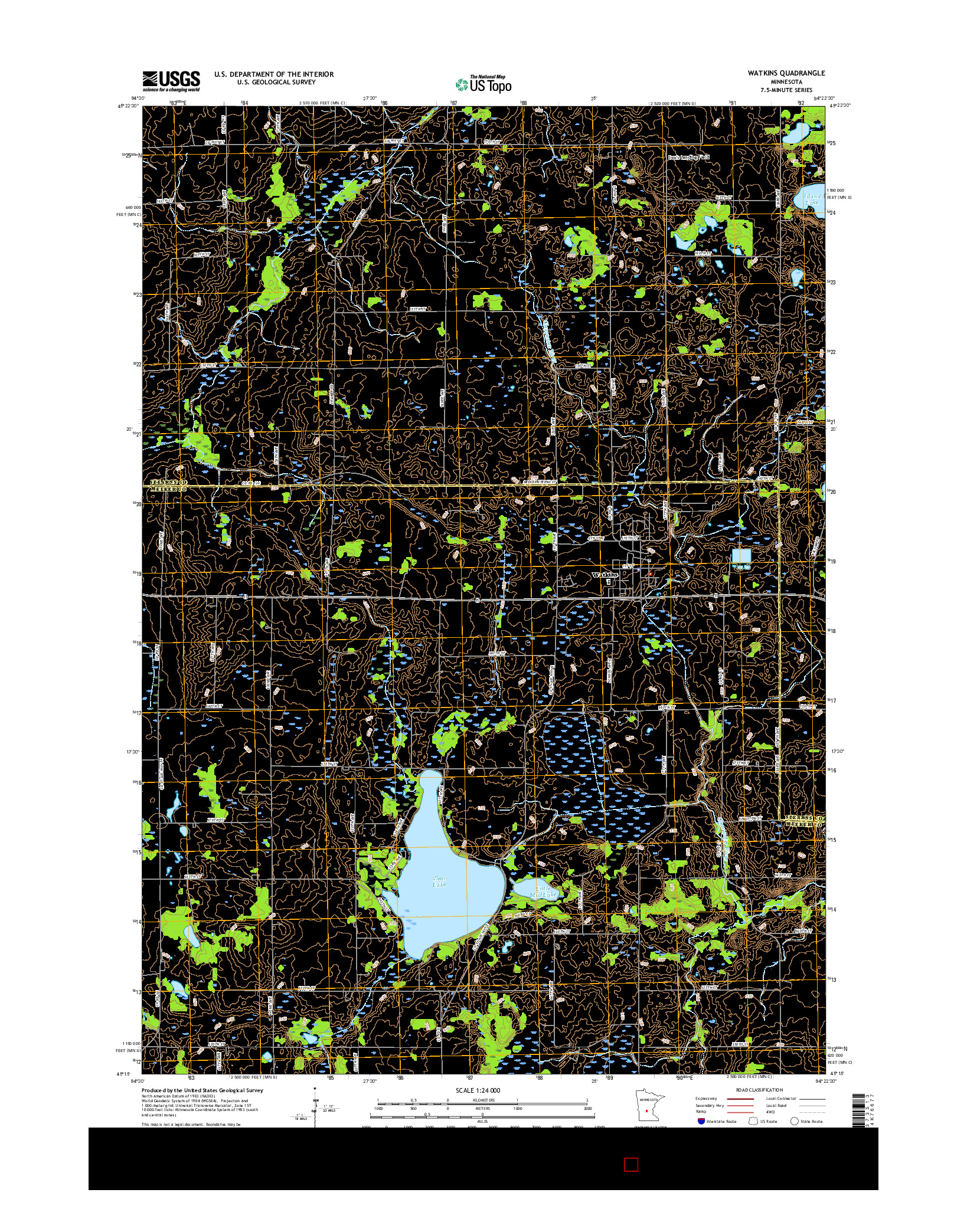 USGS US TOPO 7.5-MINUTE MAP FOR WATKINS, MN 2016