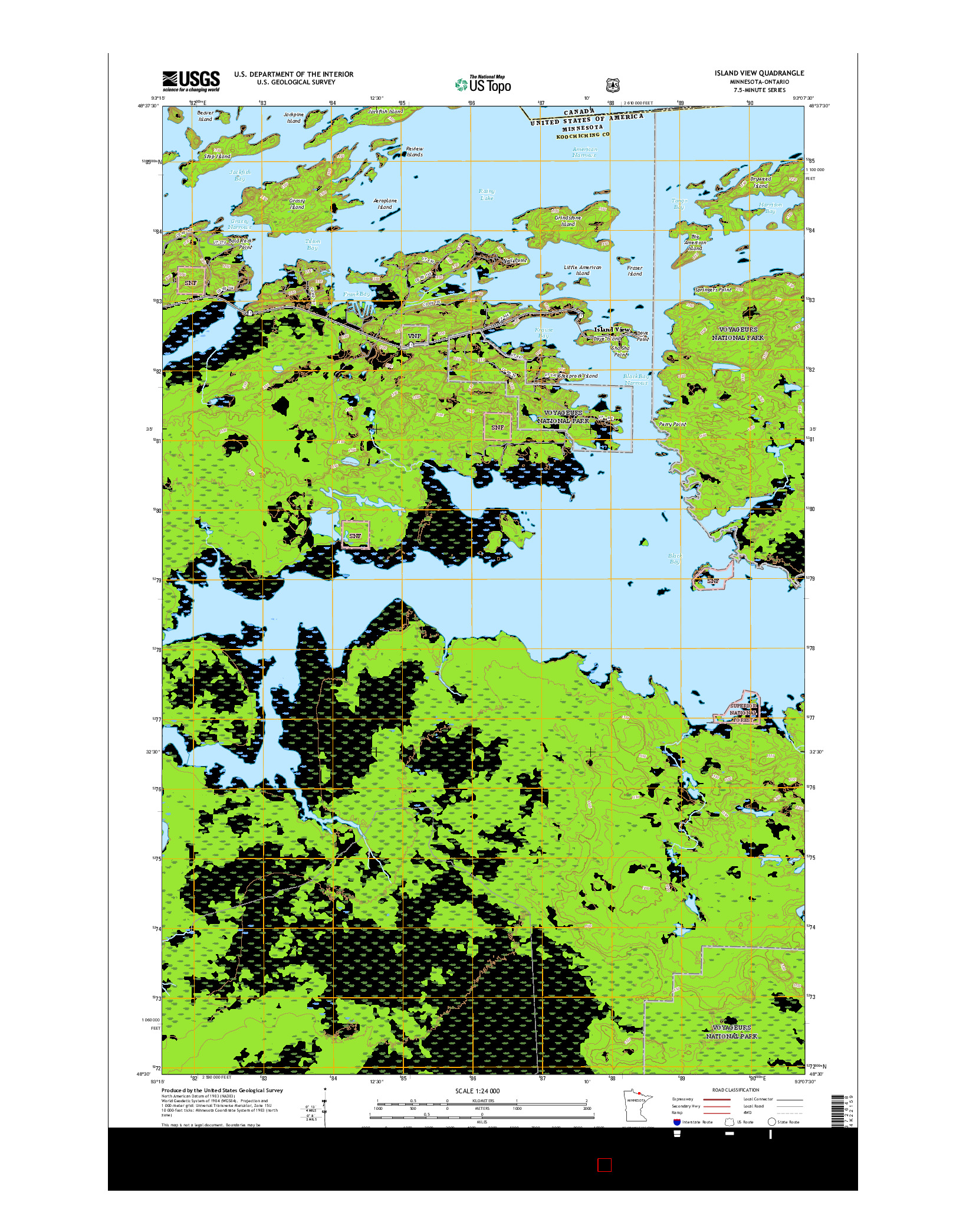 USGS US TOPO 7.5-MINUTE MAP FOR ISLAND VIEW, MN-ON 2016