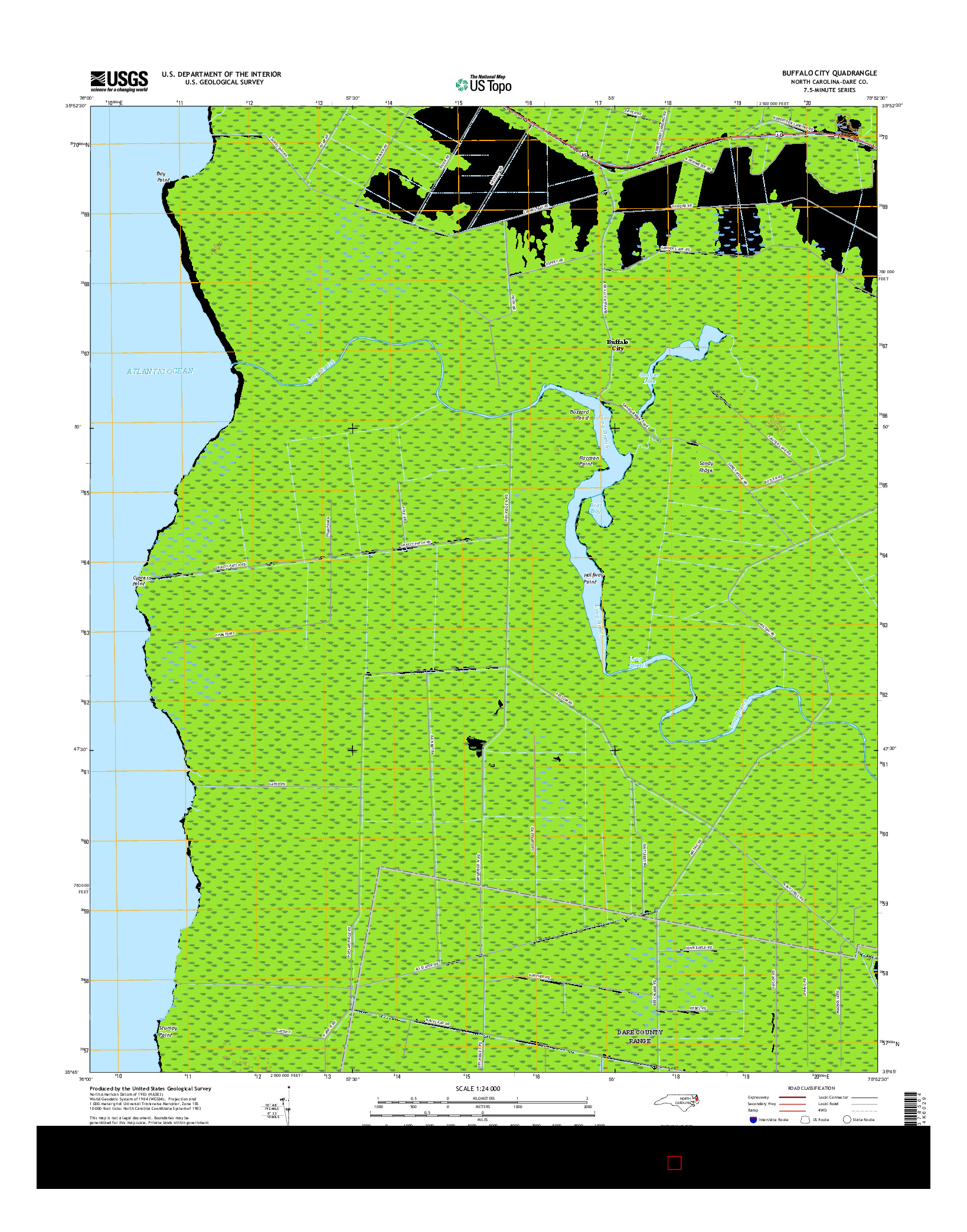 USGS US TOPO 7.5-MINUTE MAP FOR BUFFALO CITY, NC 2016