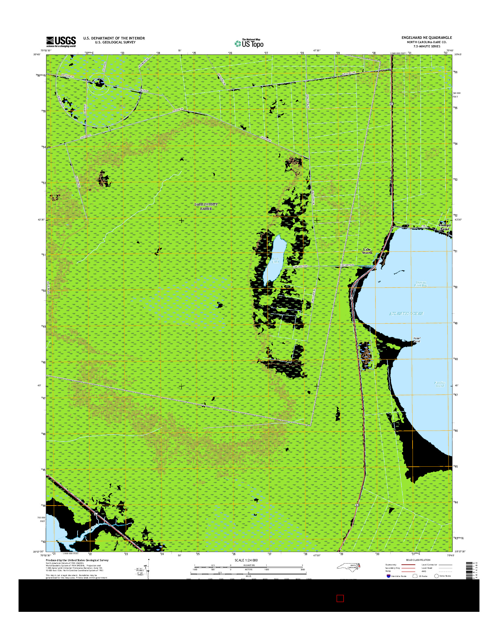 USGS US TOPO 7.5-MINUTE MAP FOR ENGELHARD NE, NC 2016
