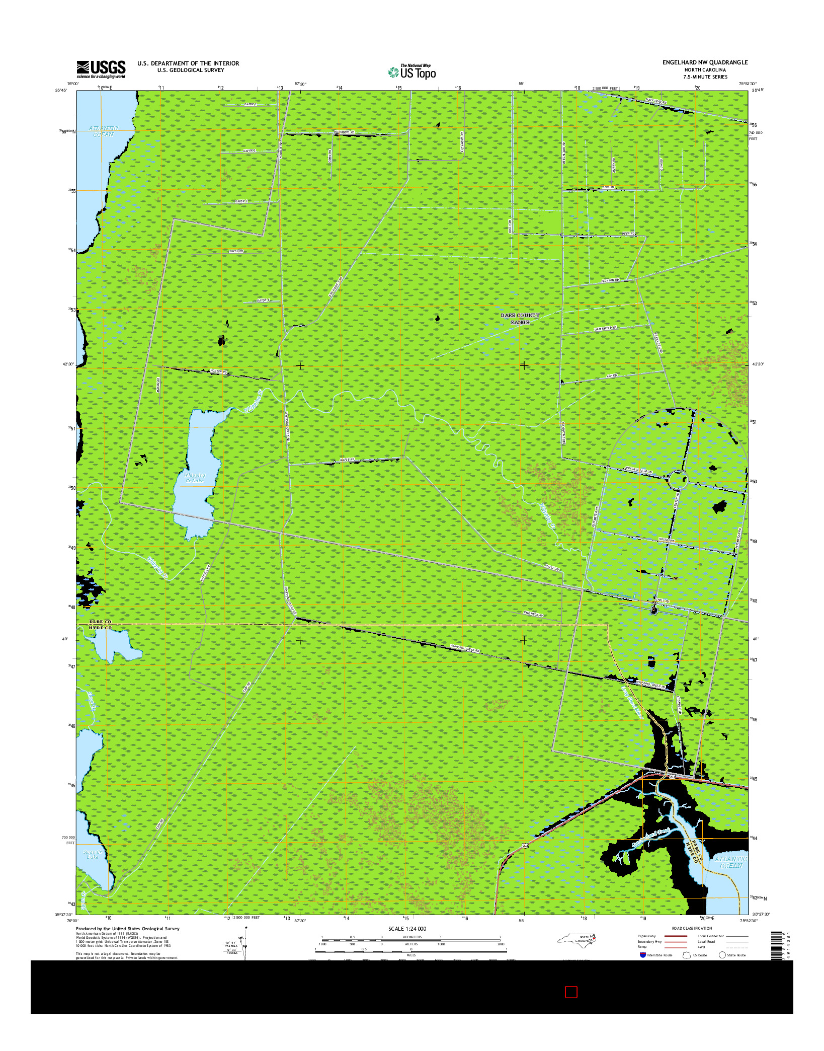 USGS US TOPO 7.5-MINUTE MAP FOR ENGELHARD NW, NC 2016