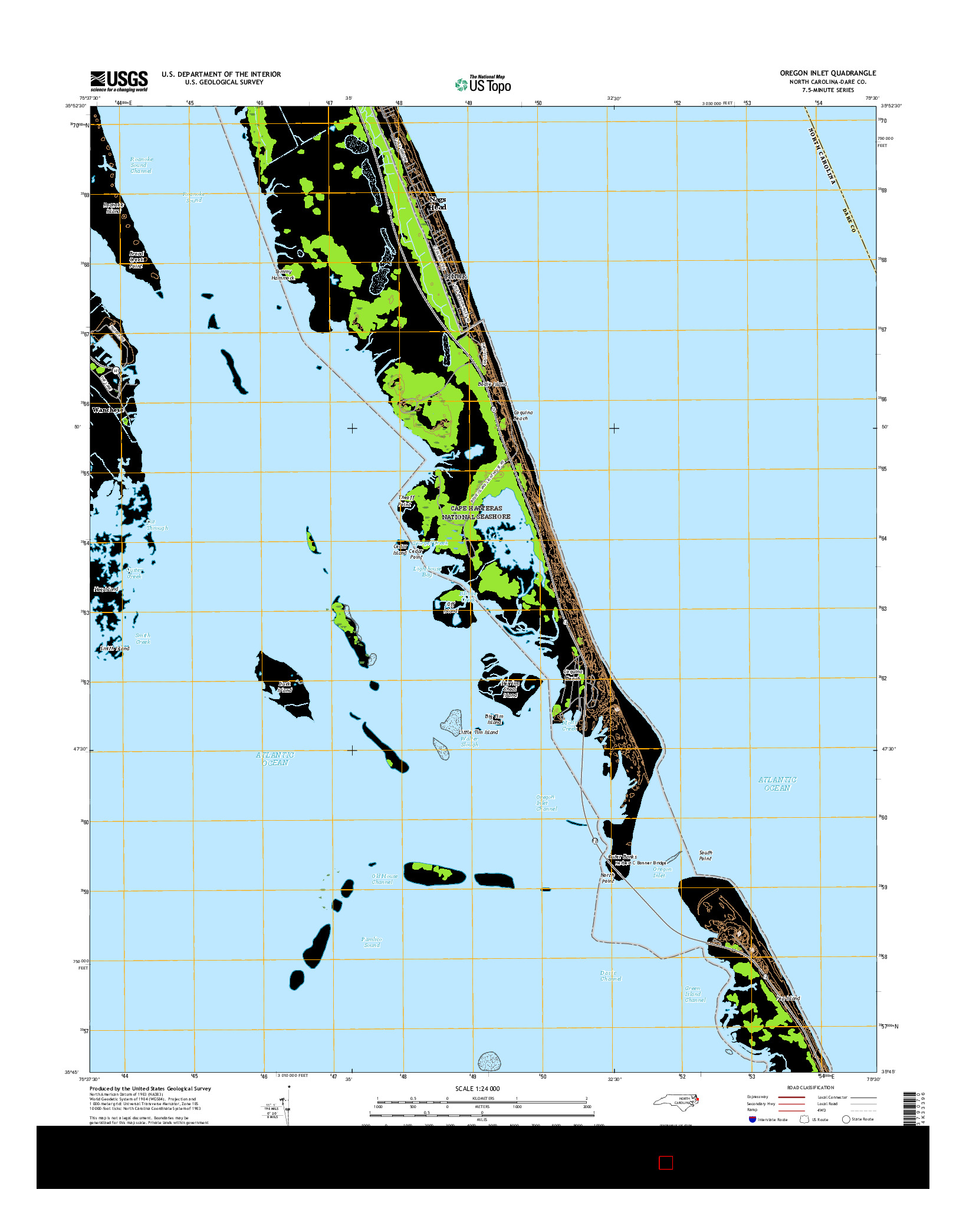 USGS US TOPO 7.5-MINUTE MAP FOR OREGON INLET, NC 2016