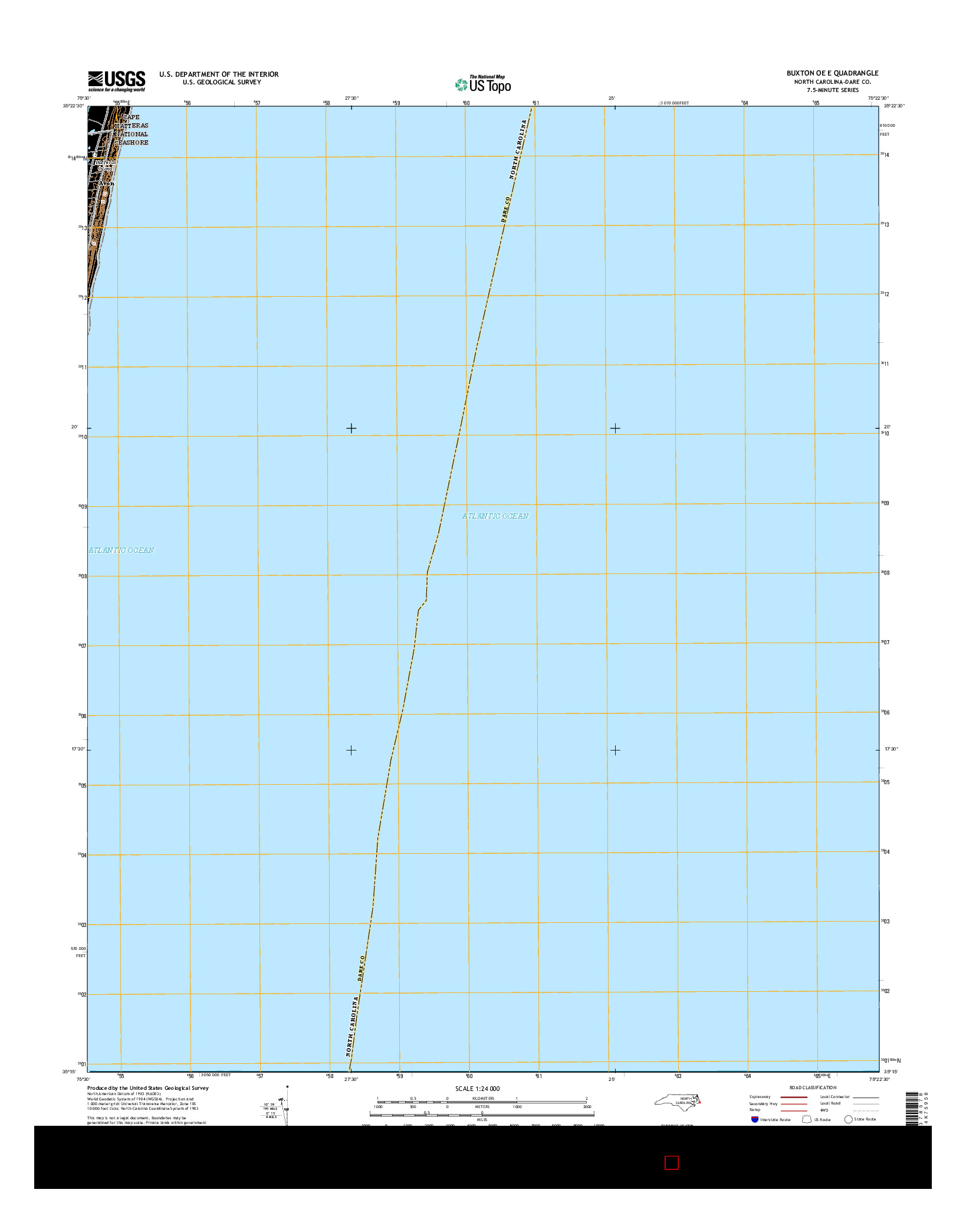 USGS US TOPO 7.5-MINUTE MAP FOR BUXTON OE E, NC 2016