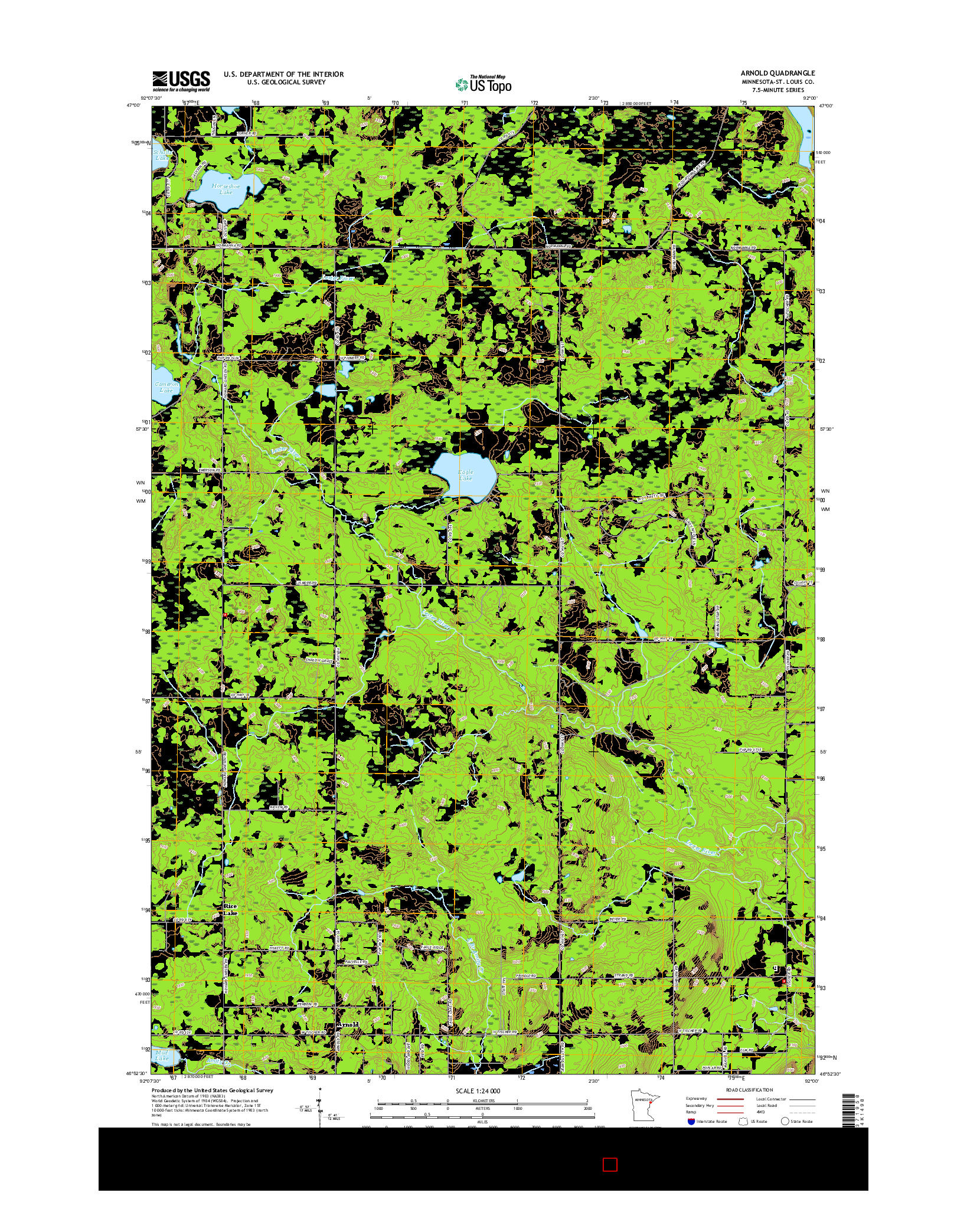 USGS US TOPO 7.5-MINUTE MAP FOR ARNOLD, MN 2016