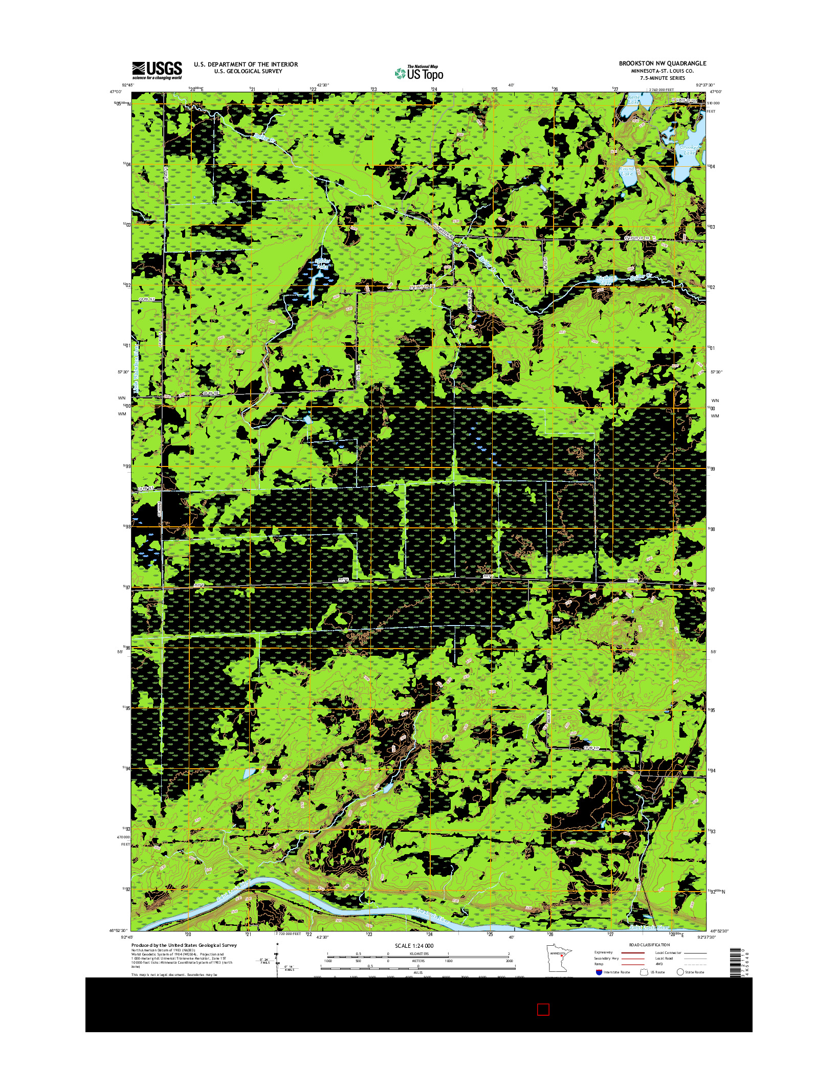 USGS US TOPO 7.5-MINUTE MAP FOR BROOKSTON NW, MN 2016
