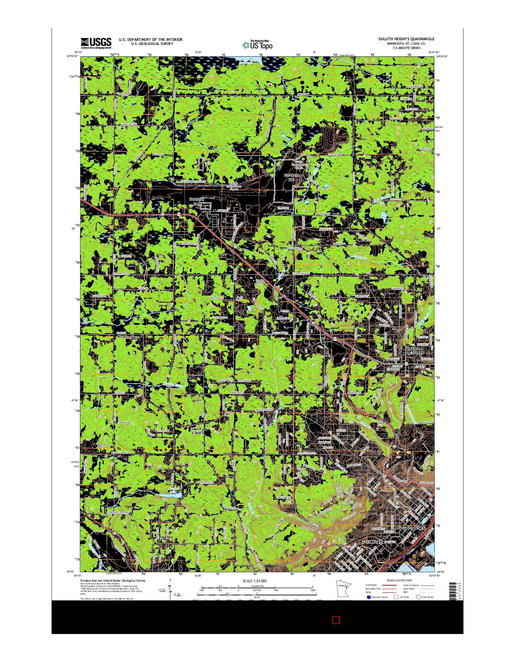 USGS US TOPO 7.5-MINUTE MAP FOR DULUTH HEIGHTS, MN 2016
