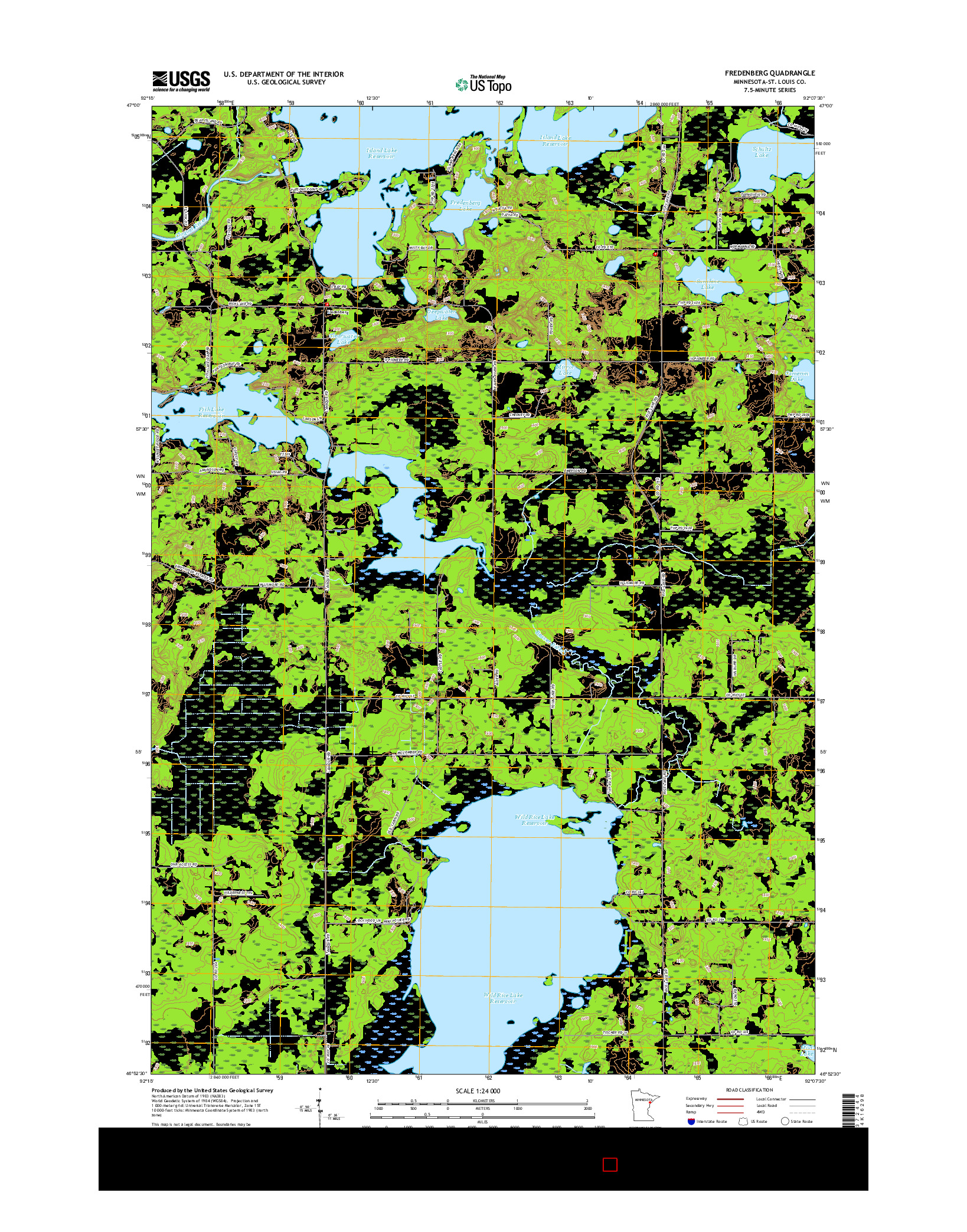 USGS US TOPO 7.5-MINUTE MAP FOR FREDENBERG, MN 2016