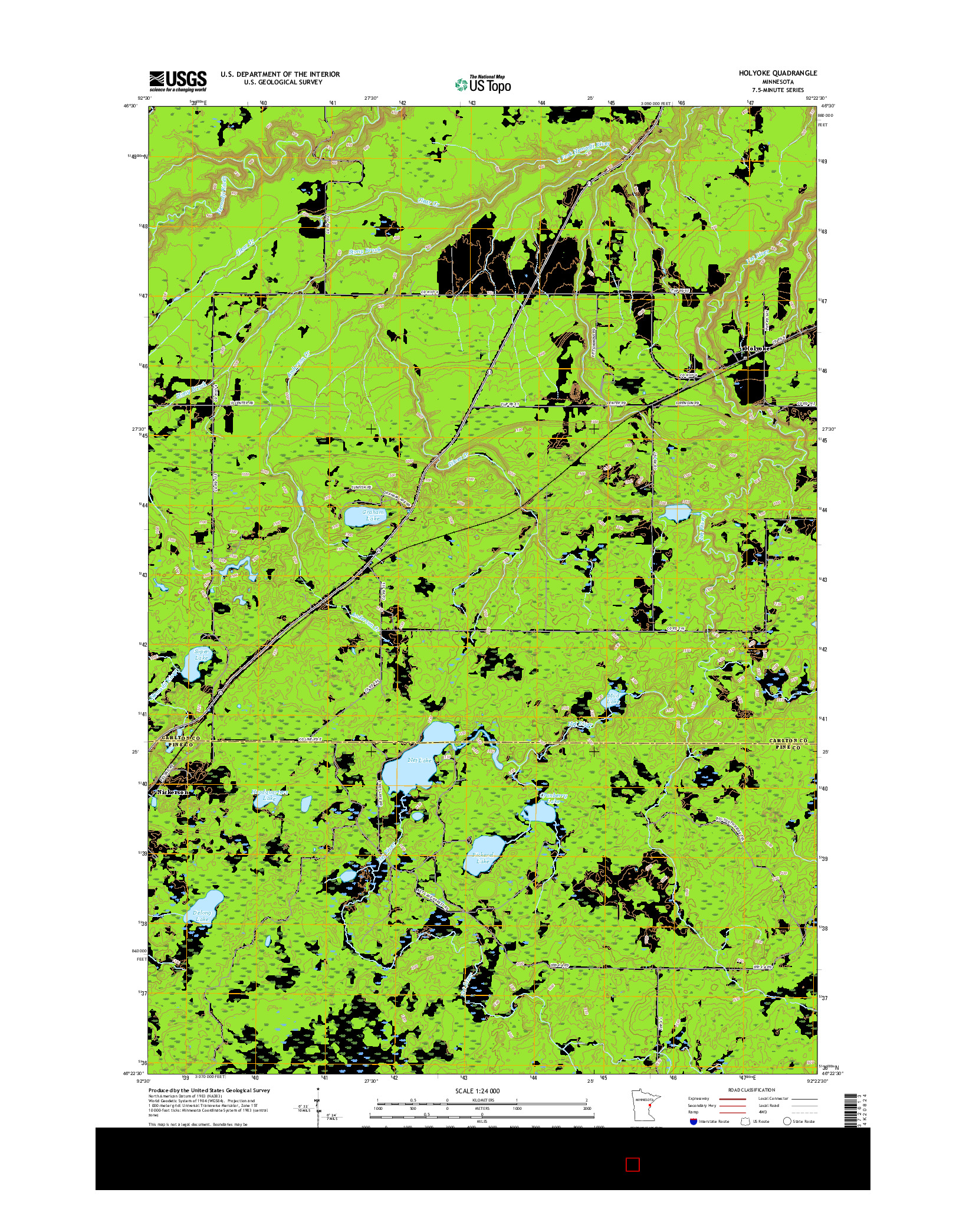 USGS US TOPO 7.5-MINUTE MAP FOR HOLYOKE, MN 2016
