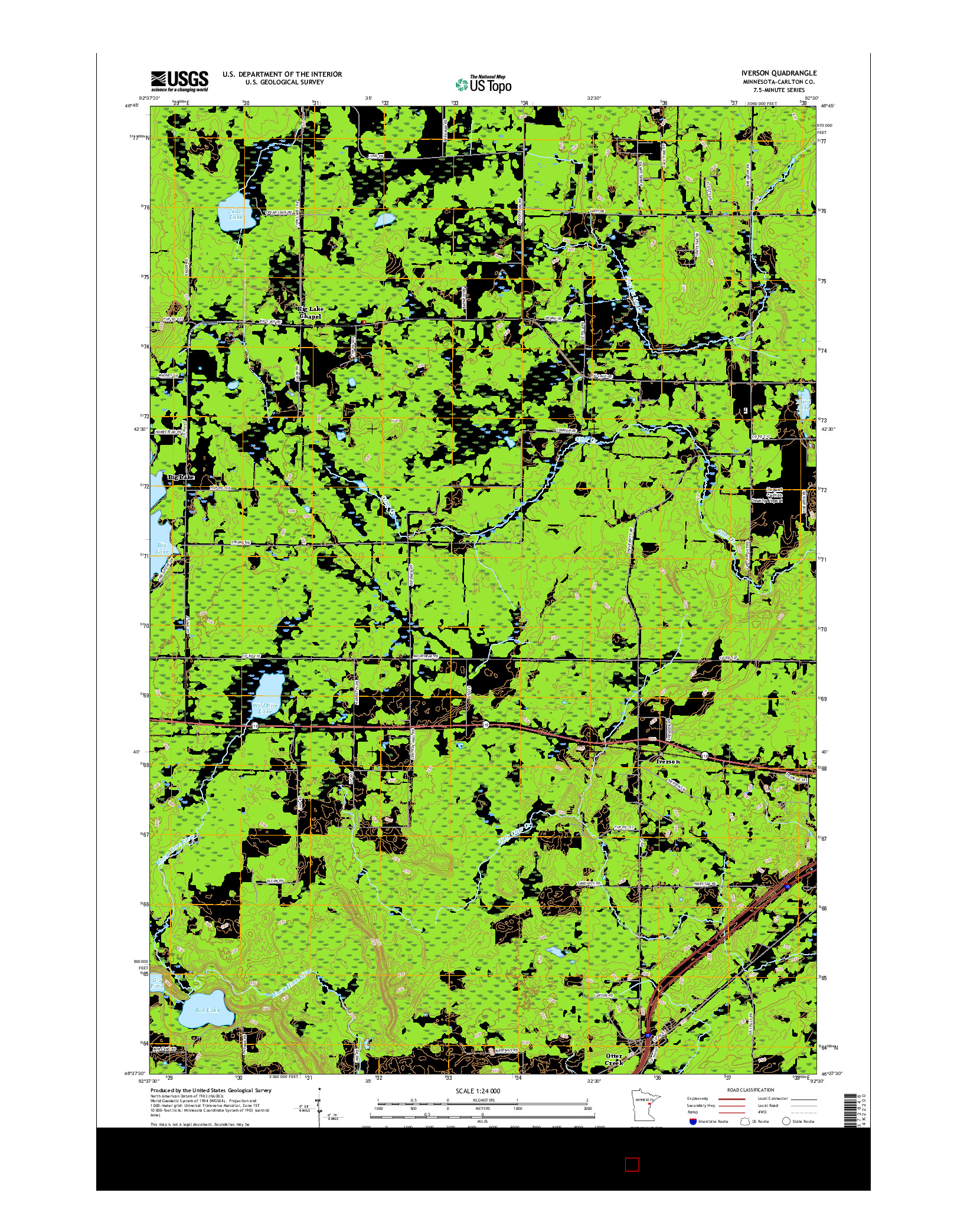 USGS US TOPO 7.5-MINUTE MAP FOR IVERSON, MN 2016