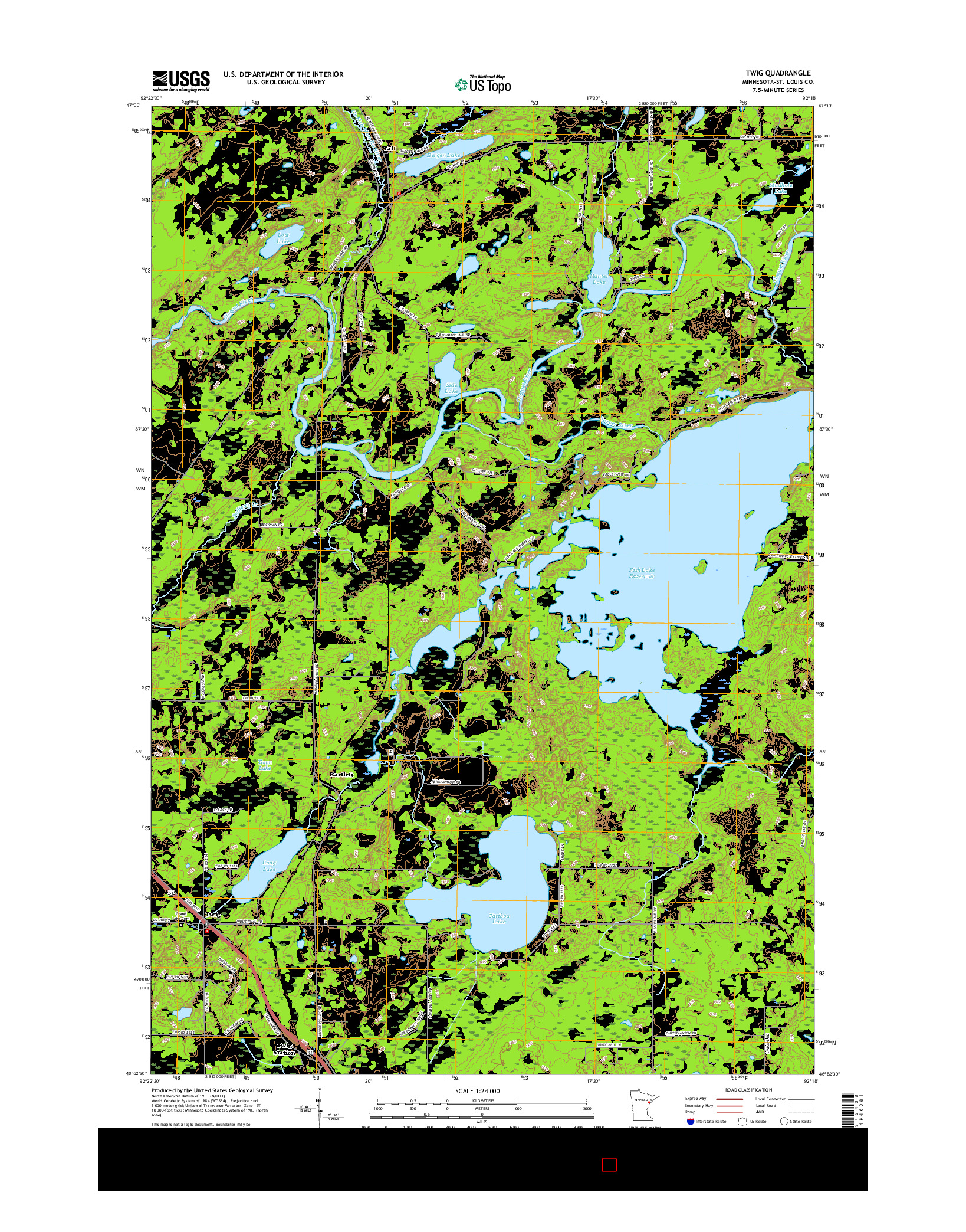 USGS US TOPO 7.5-MINUTE MAP FOR TWIG, MN 2016