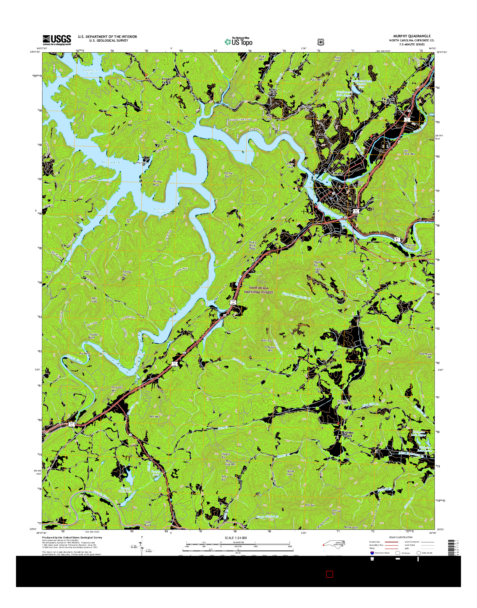 USGS US TOPO 7.5-MINUTE MAP FOR MURPHY, NC 2016