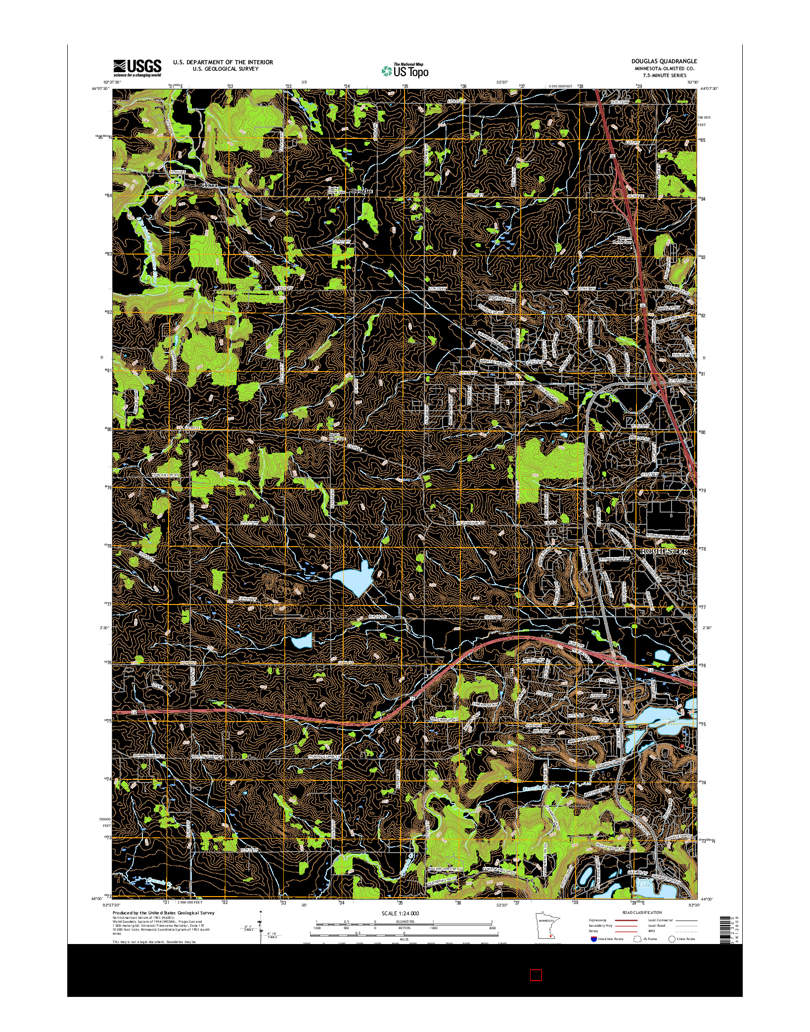 USGS US TOPO 7.5-MINUTE MAP FOR DOUGLAS, MN 2016