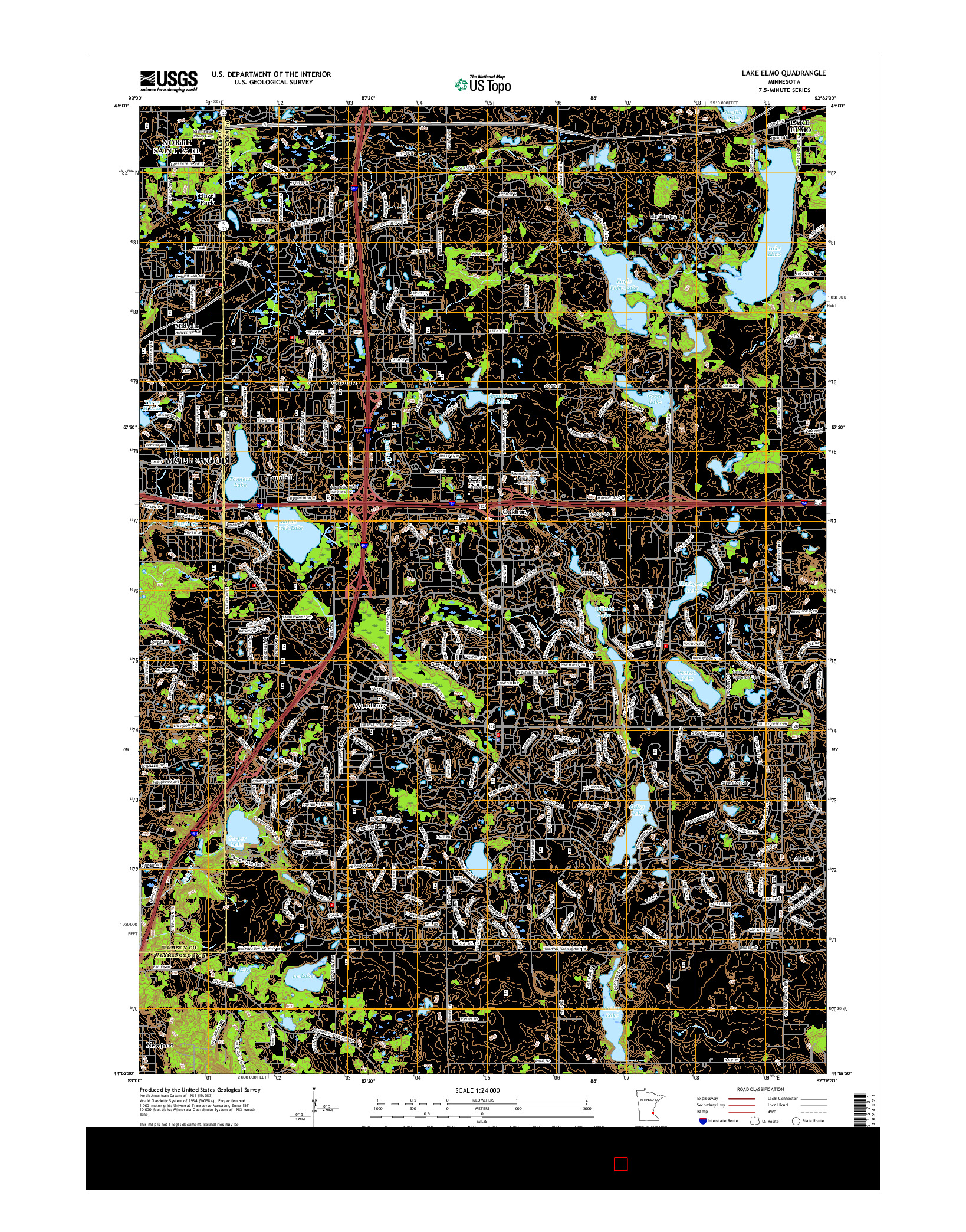 USGS US TOPO 7.5-MINUTE MAP FOR LAKE ELMO, MN 2016