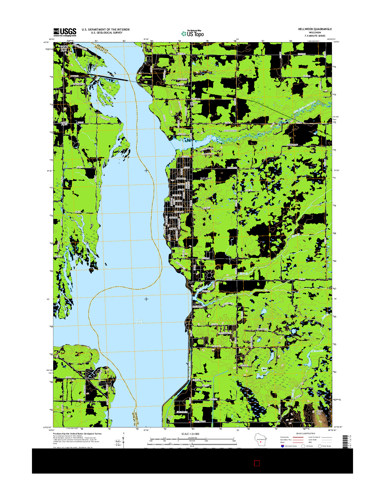 USGS US TOPO 7.5-MINUTE MAP FOR DELLWOOD, WI 2016