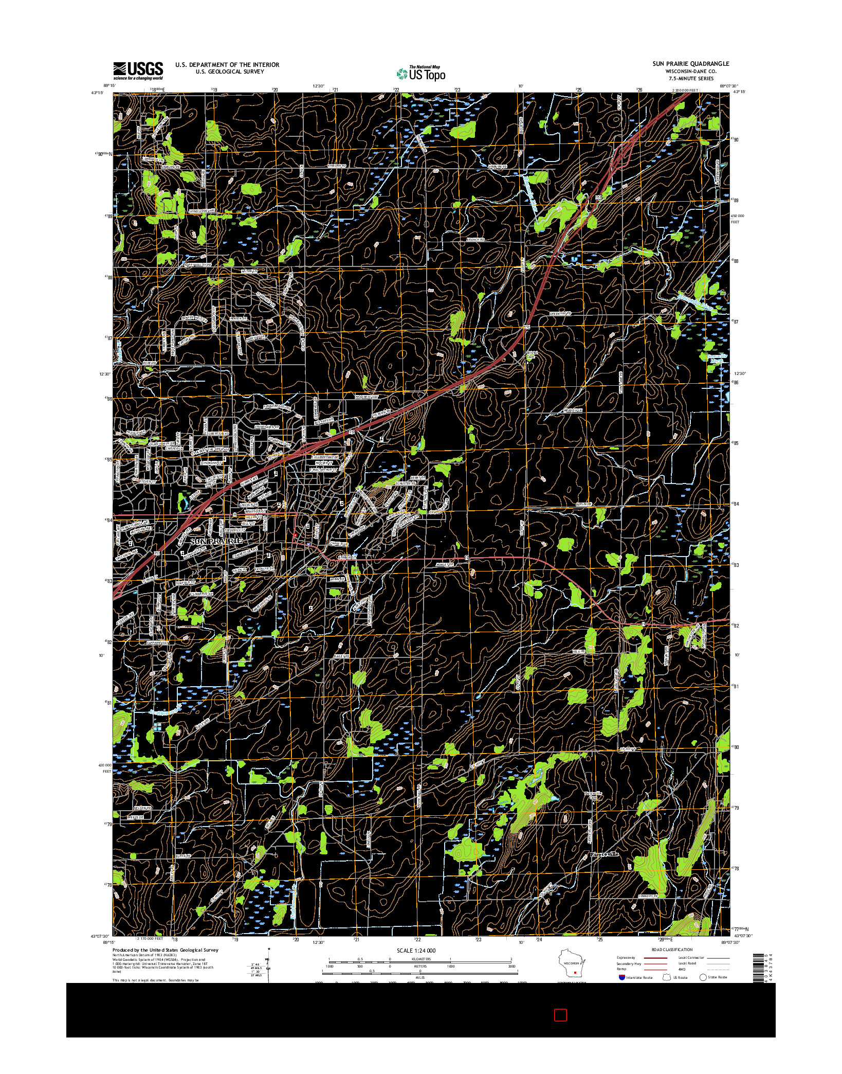 USGS US TOPO 7.5-MINUTE MAP FOR SUN PRAIRIE, WI 2016