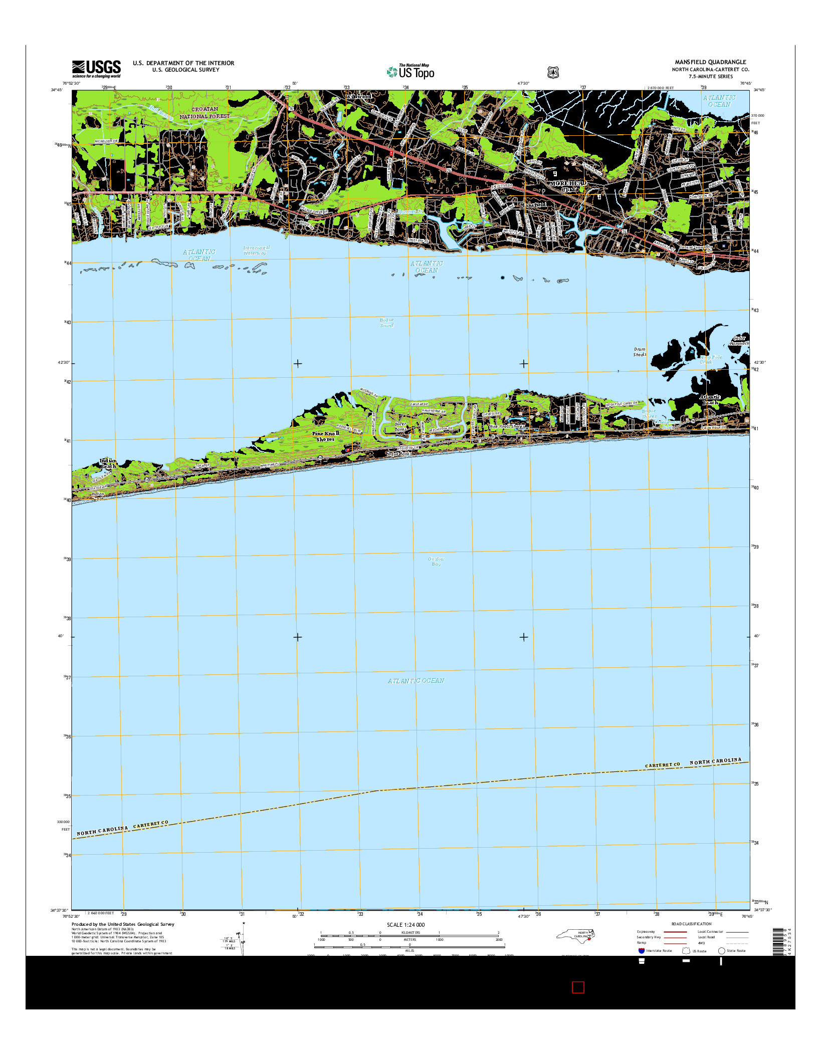 USGS US TOPO 7.5-MINUTE MAP FOR MANSFIELD, NC 2016