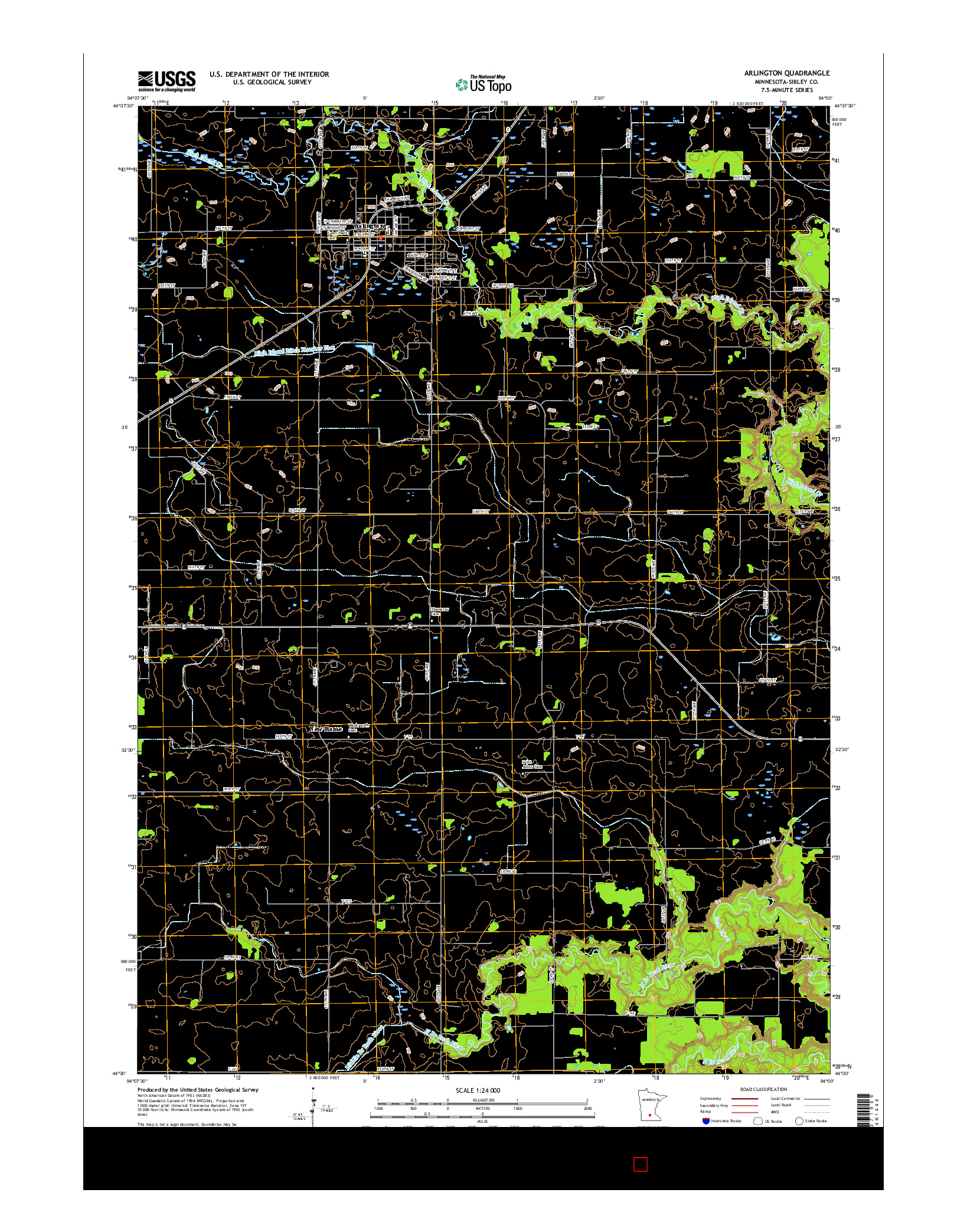 USGS US TOPO 7.5-MINUTE MAP FOR ARLINGTON, MN 2016