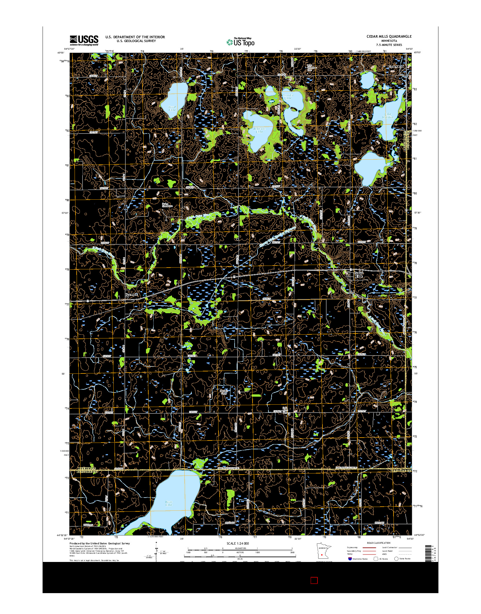 USGS US TOPO 7.5-MINUTE MAP FOR CEDAR MILLS, MN 2016