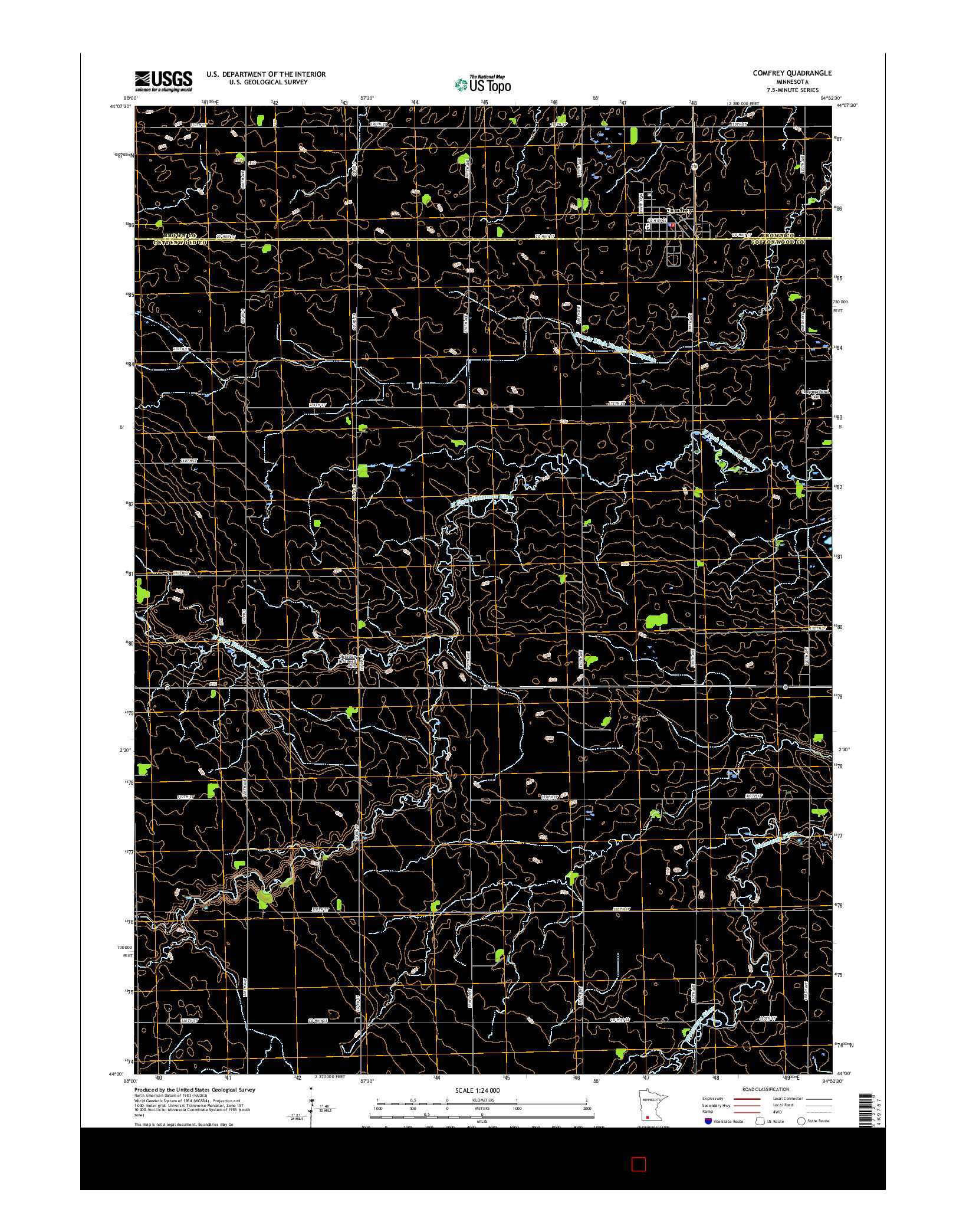 USGS US TOPO 7.5-MINUTE MAP FOR COMFREY, MN 2016