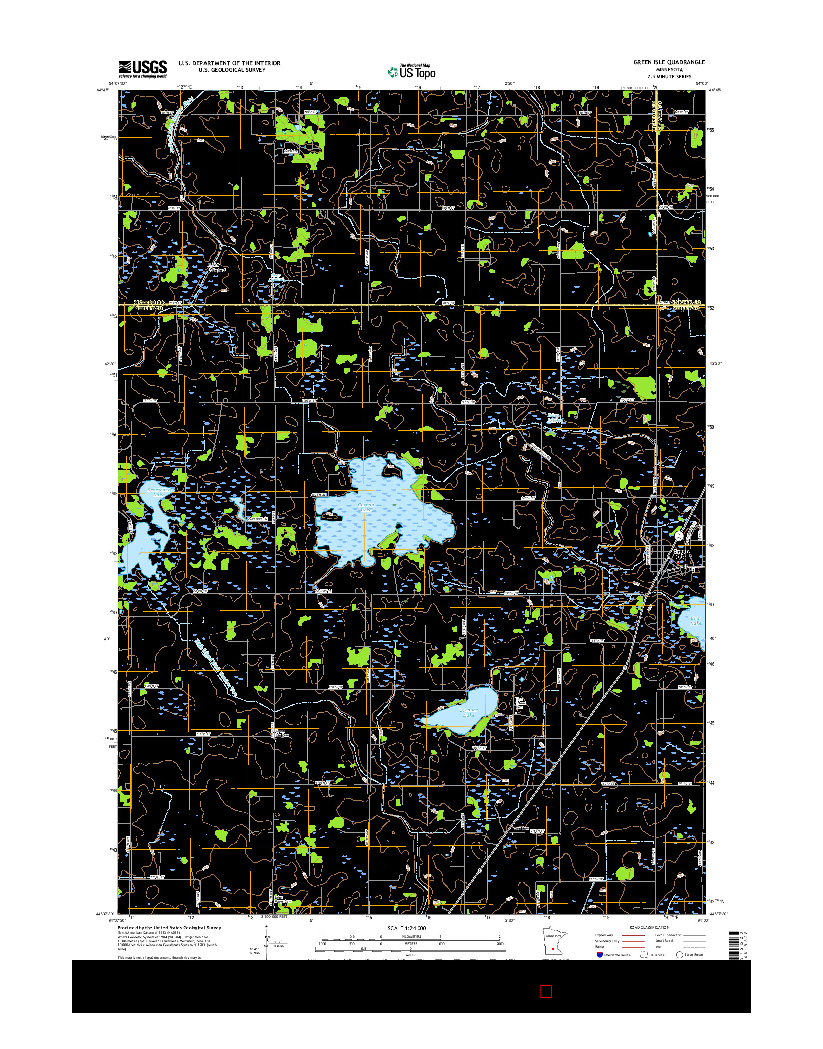 USGS US TOPO 7.5-MINUTE MAP FOR GREEN ISLE, MN 2016