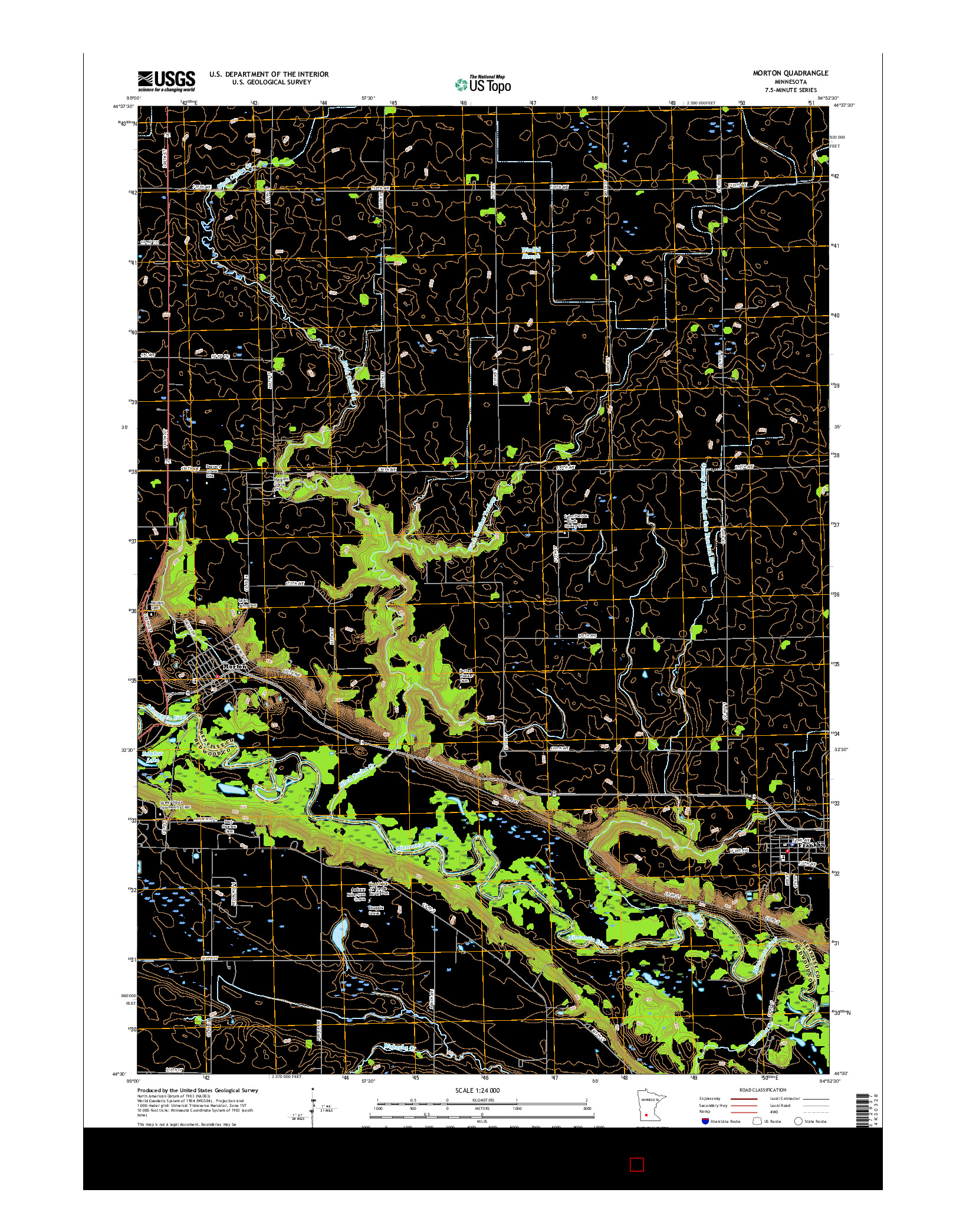 USGS US TOPO 7.5-MINUTE MAP FOR MORTON, MN 2016