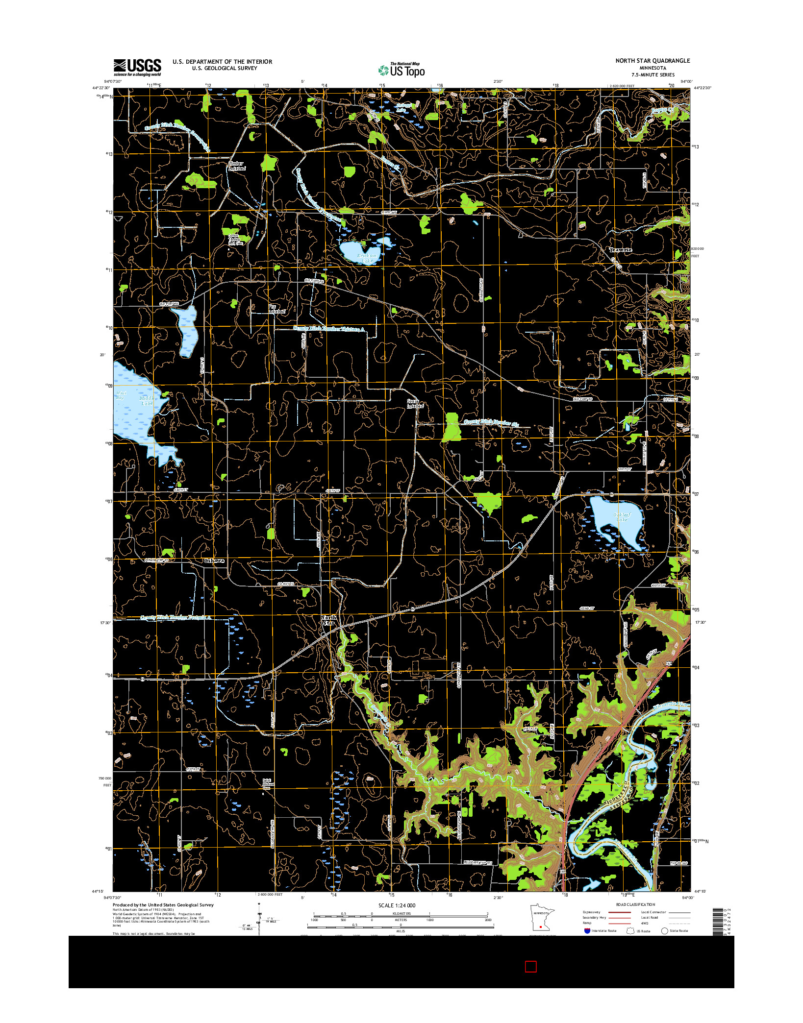 USGS US TOPO 7.5-MINUTE MAP FOR NORTH STAR, MN 2016