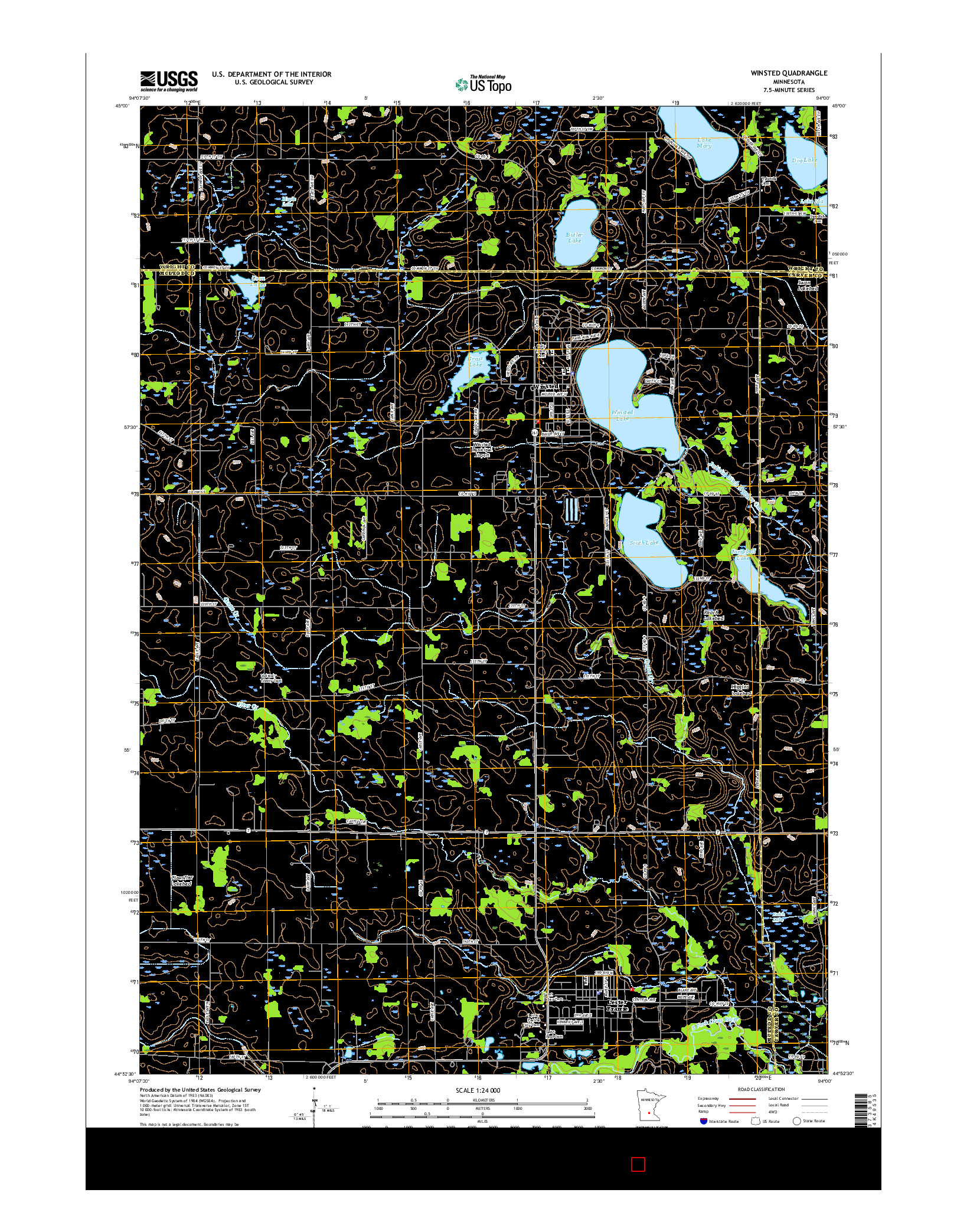 USGS US TOPO 7.5-MINUTE MAP FOR WINSTED, MN 2016