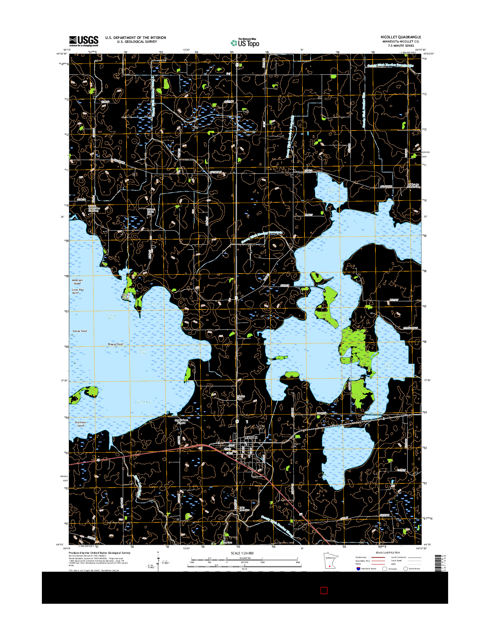 USGS US TOPO 7.5-MINUTE MAP FOR NICOLLET, MN 2016