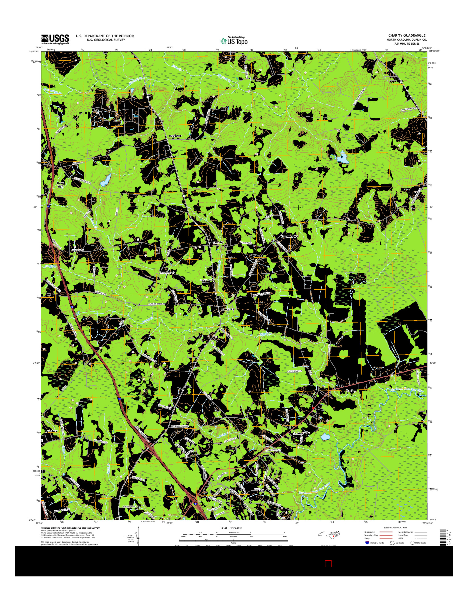 USGS US TOPO 7.5-MINUTE MAP FOR CHARITY, NC 2016