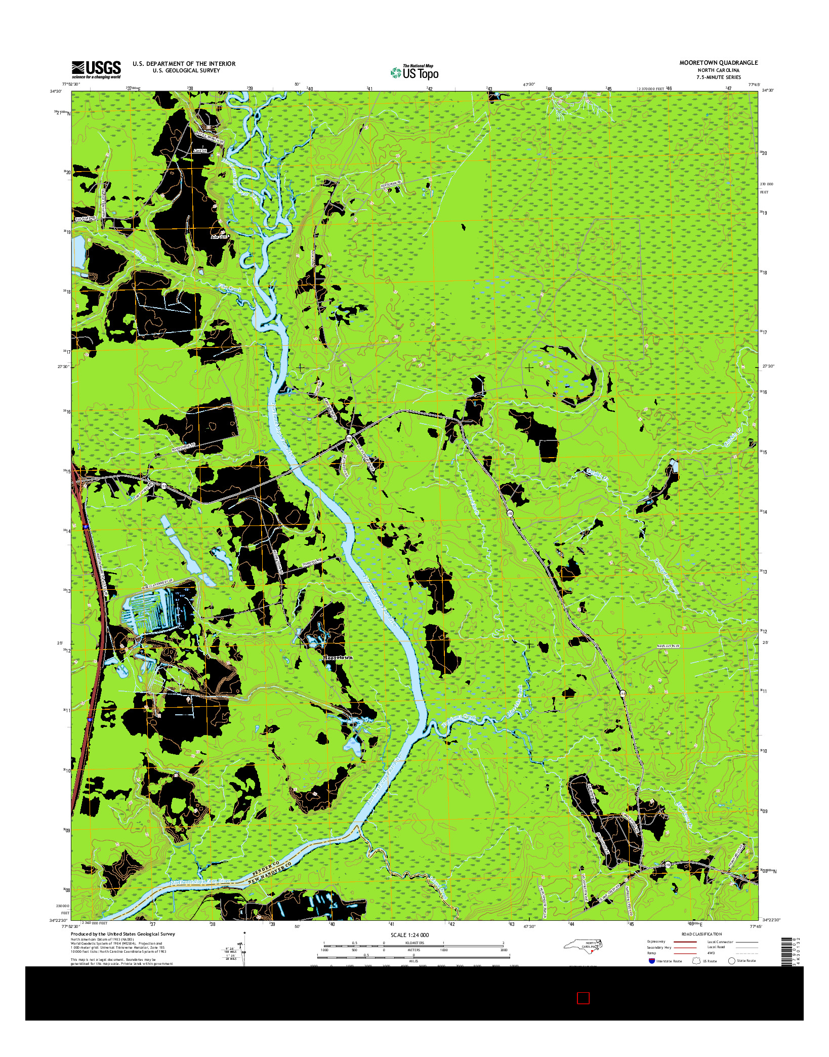 USGS US TOPO 7.5-MINUTE MAP FOR MOORETOWN, NC 2016